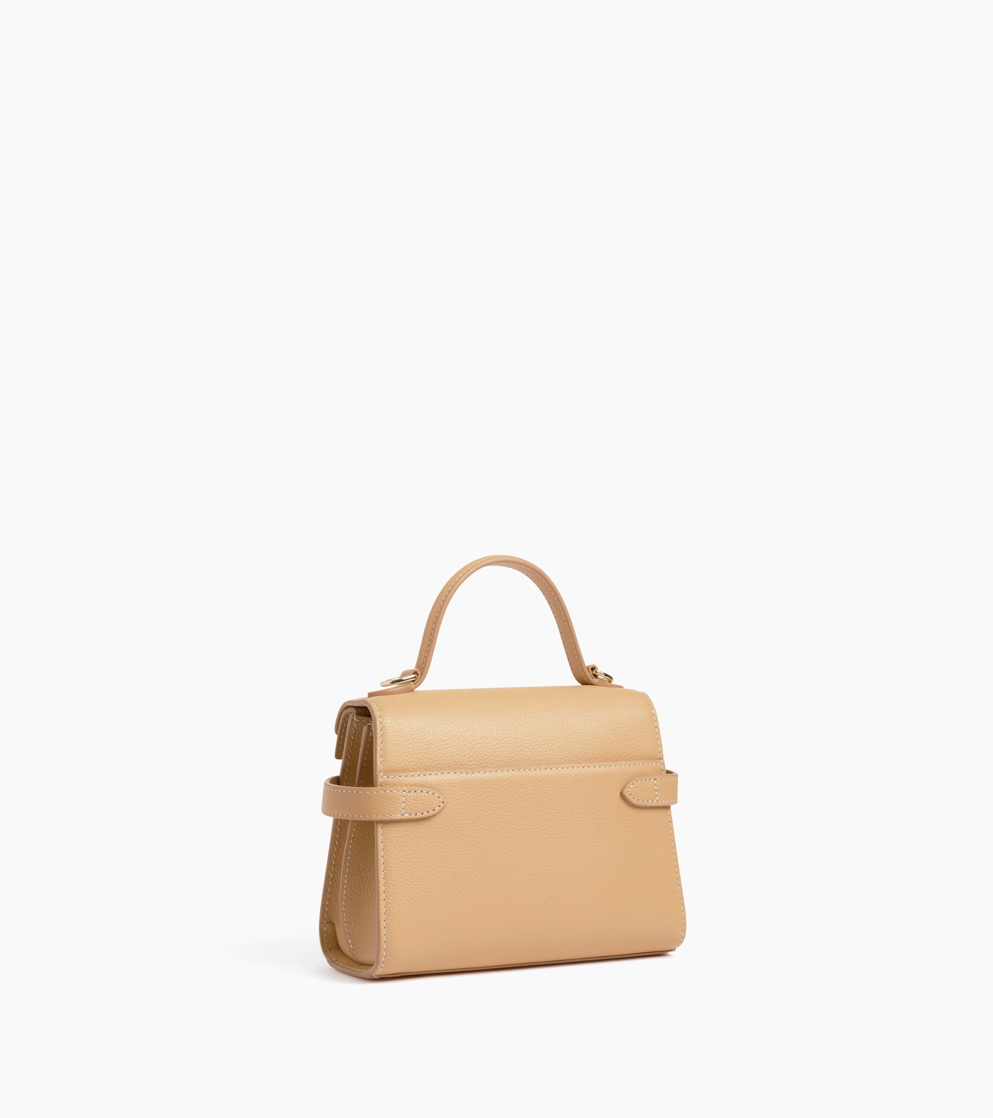 Emilie small handbag with double flap in grained leather