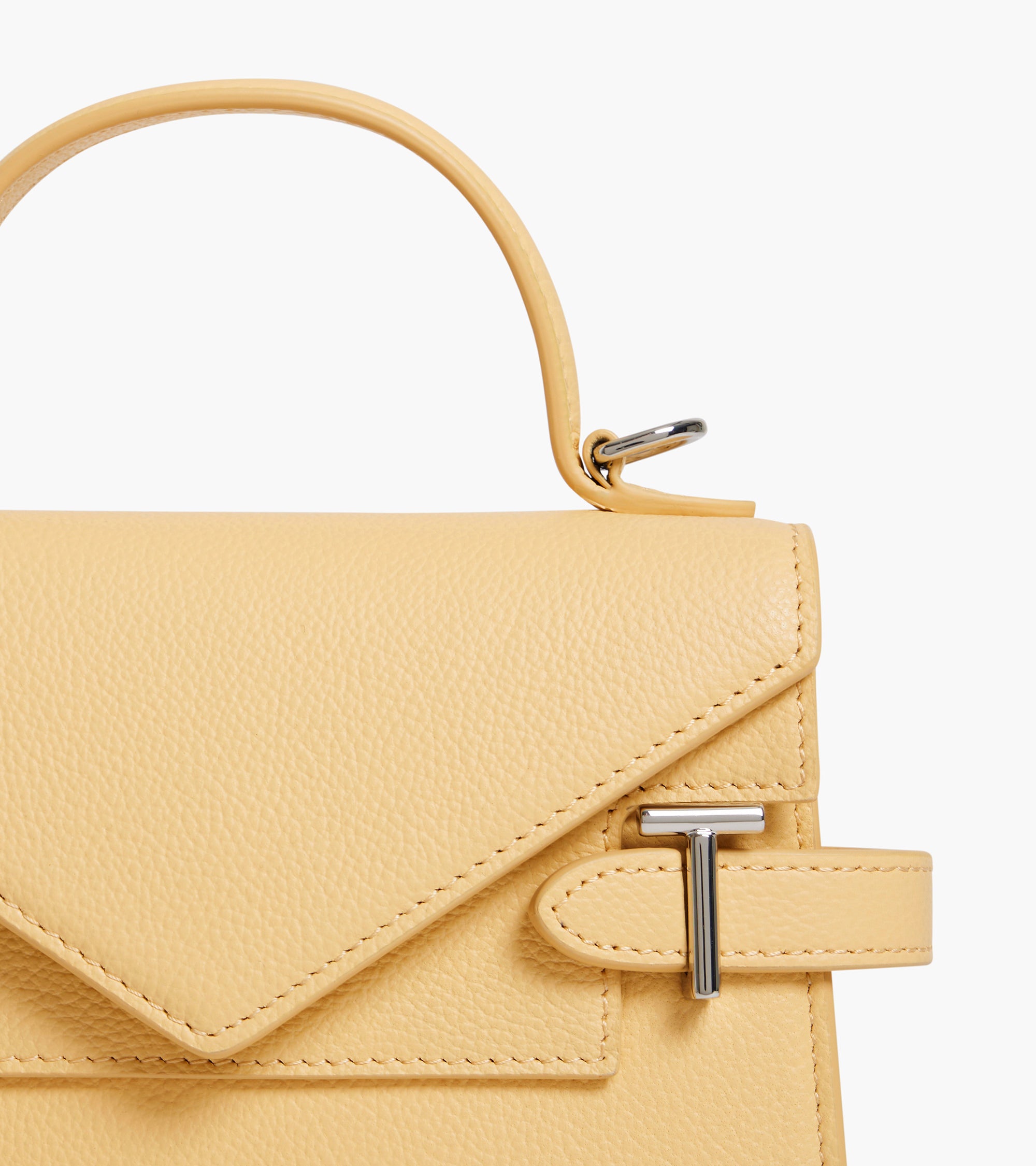 Emilie small handbag with double flap in grained leather