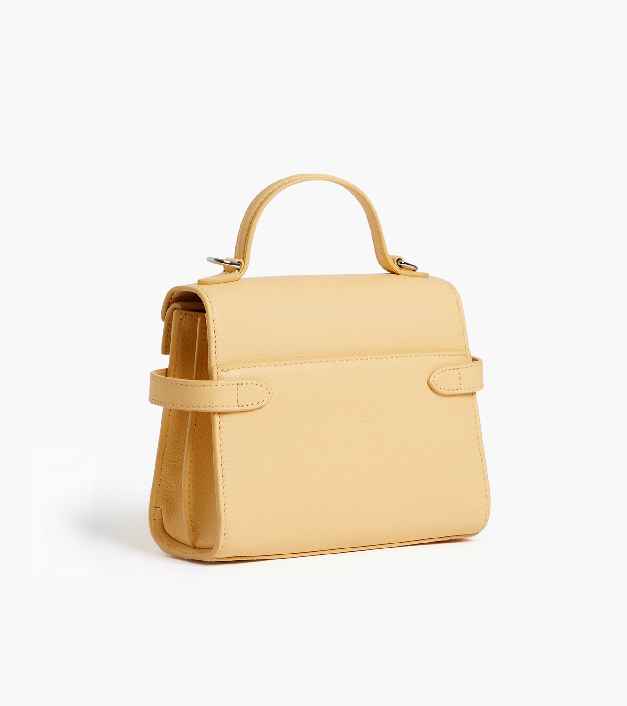 Emilie small handbag with double flap in grained leather