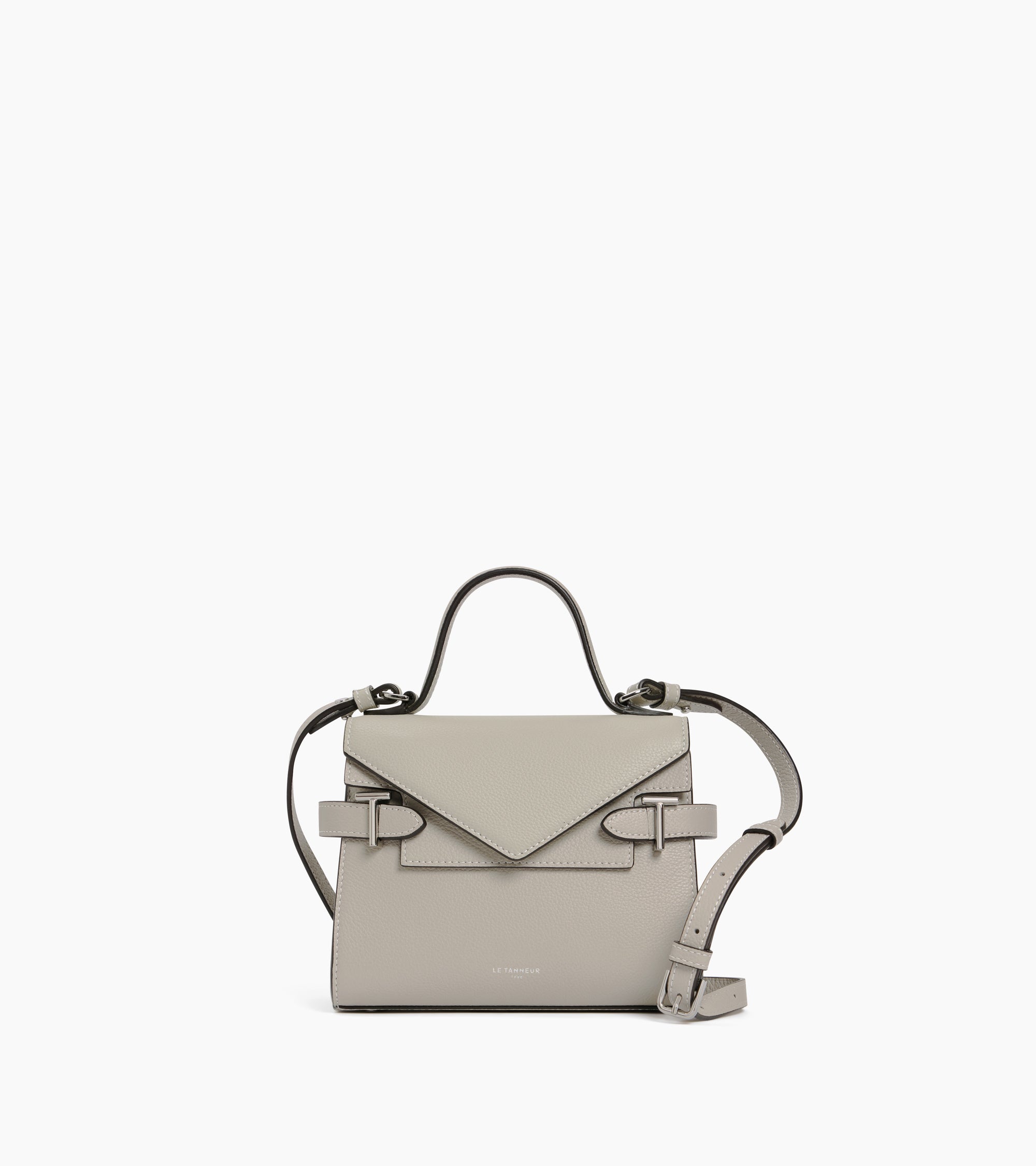 Emilie small handbag with double flap in grained leather