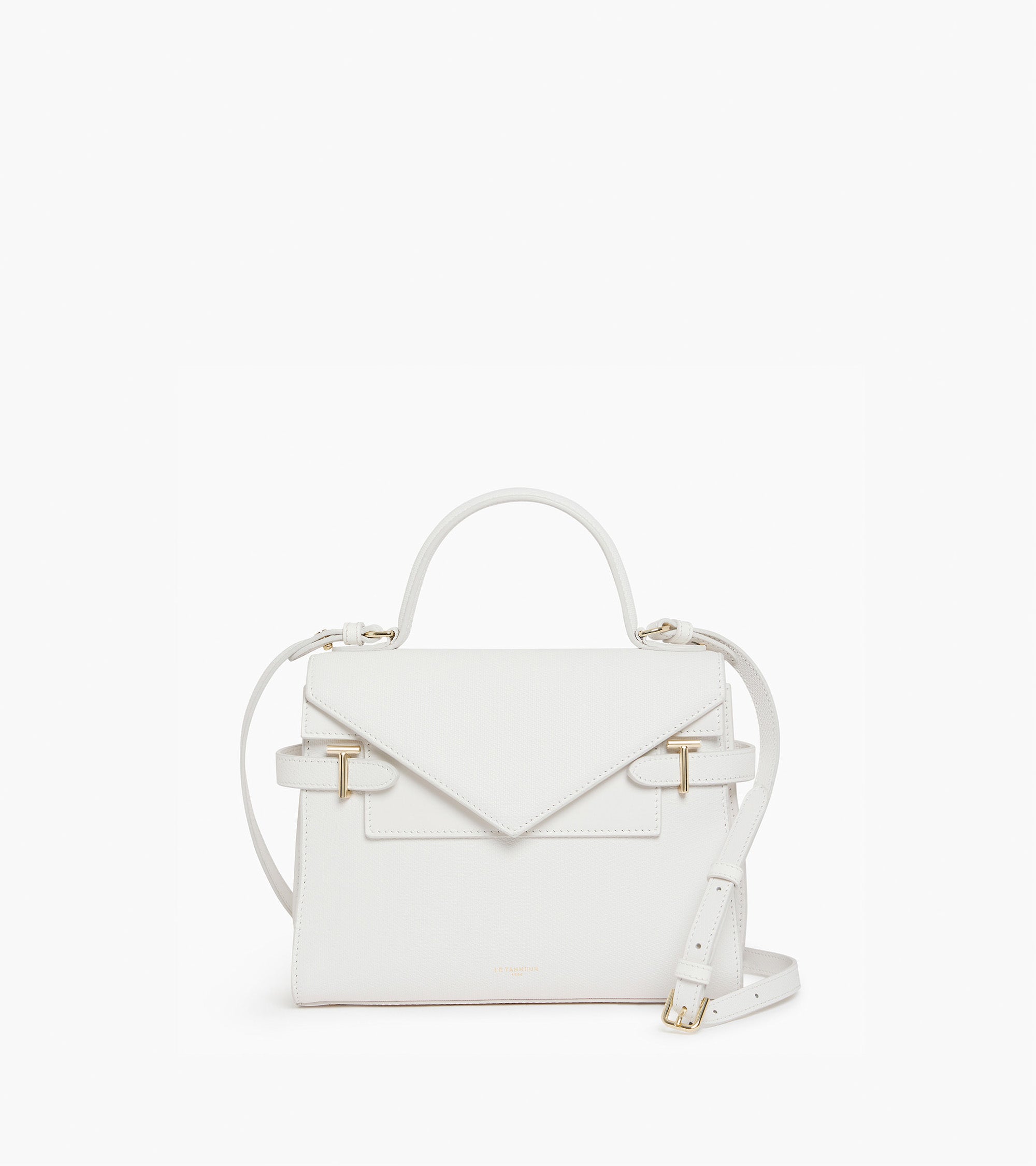 Emilie medium handbag with double flap in T-signature leather