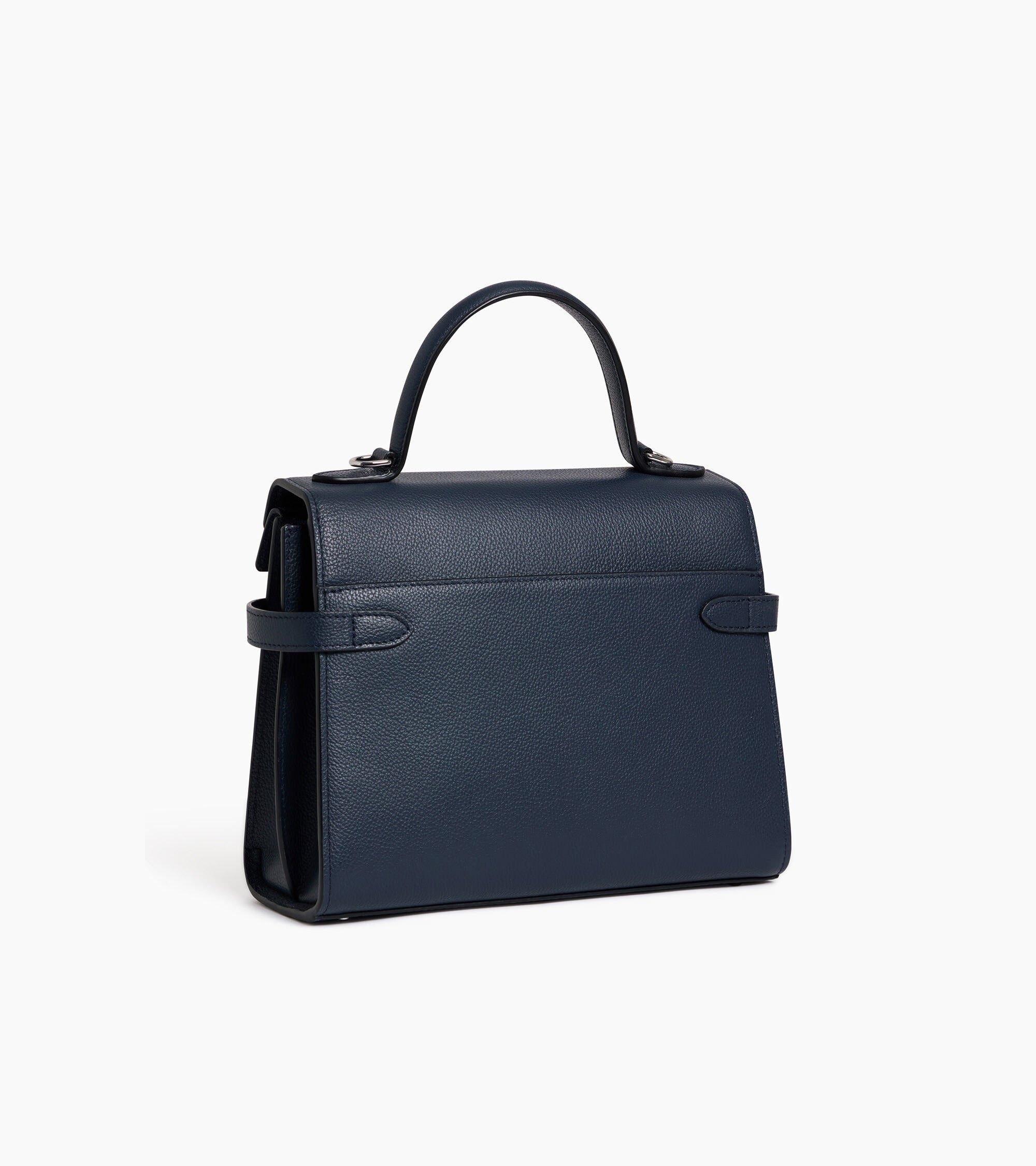 Emilie medium handbag with double flap in grained leather