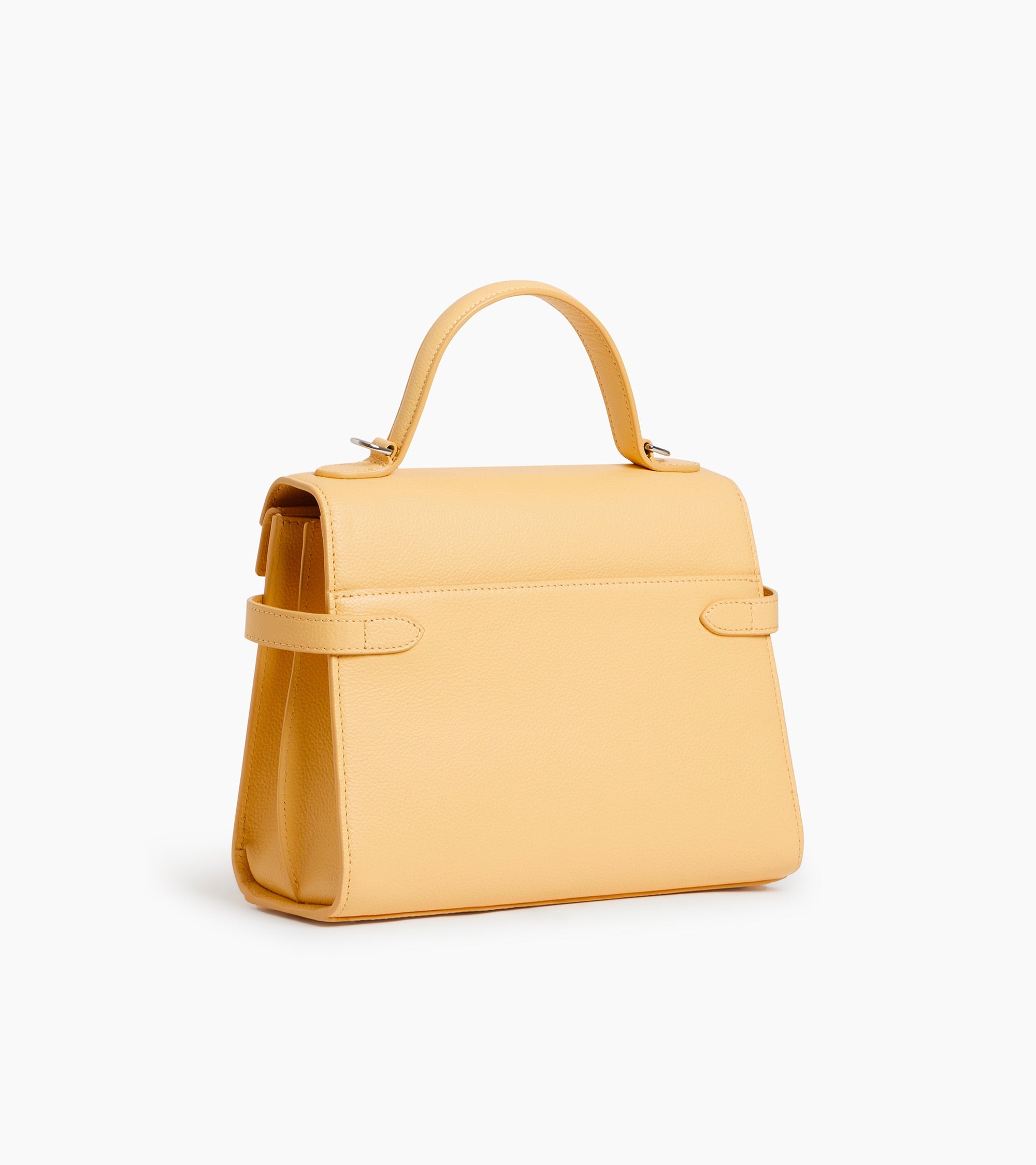 Emilie medium handbag with double flap in grained leather