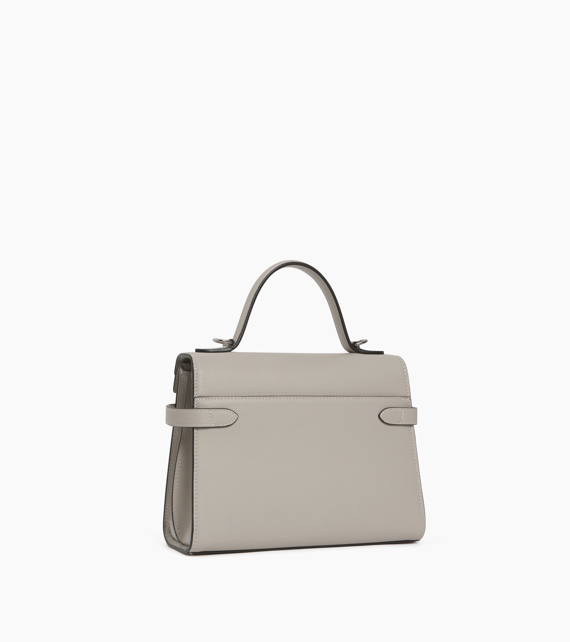 Emilie medium handbag with double flap in grained leather