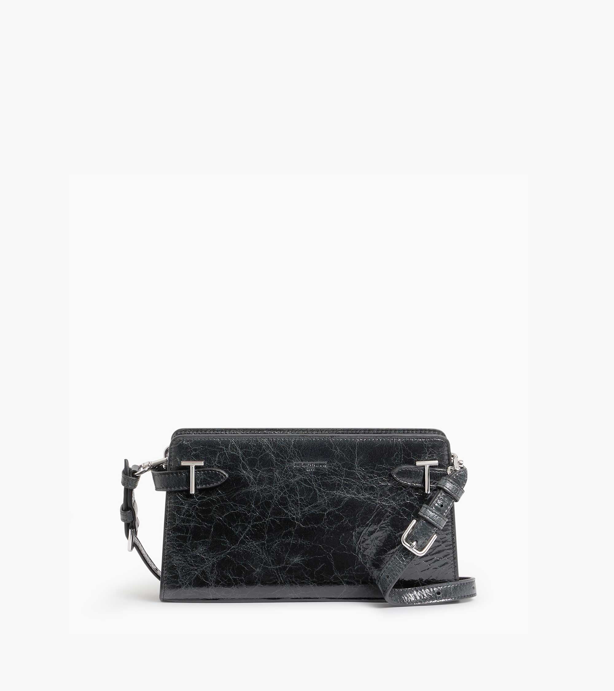 Emilie small shoulder bag in crumpled leather