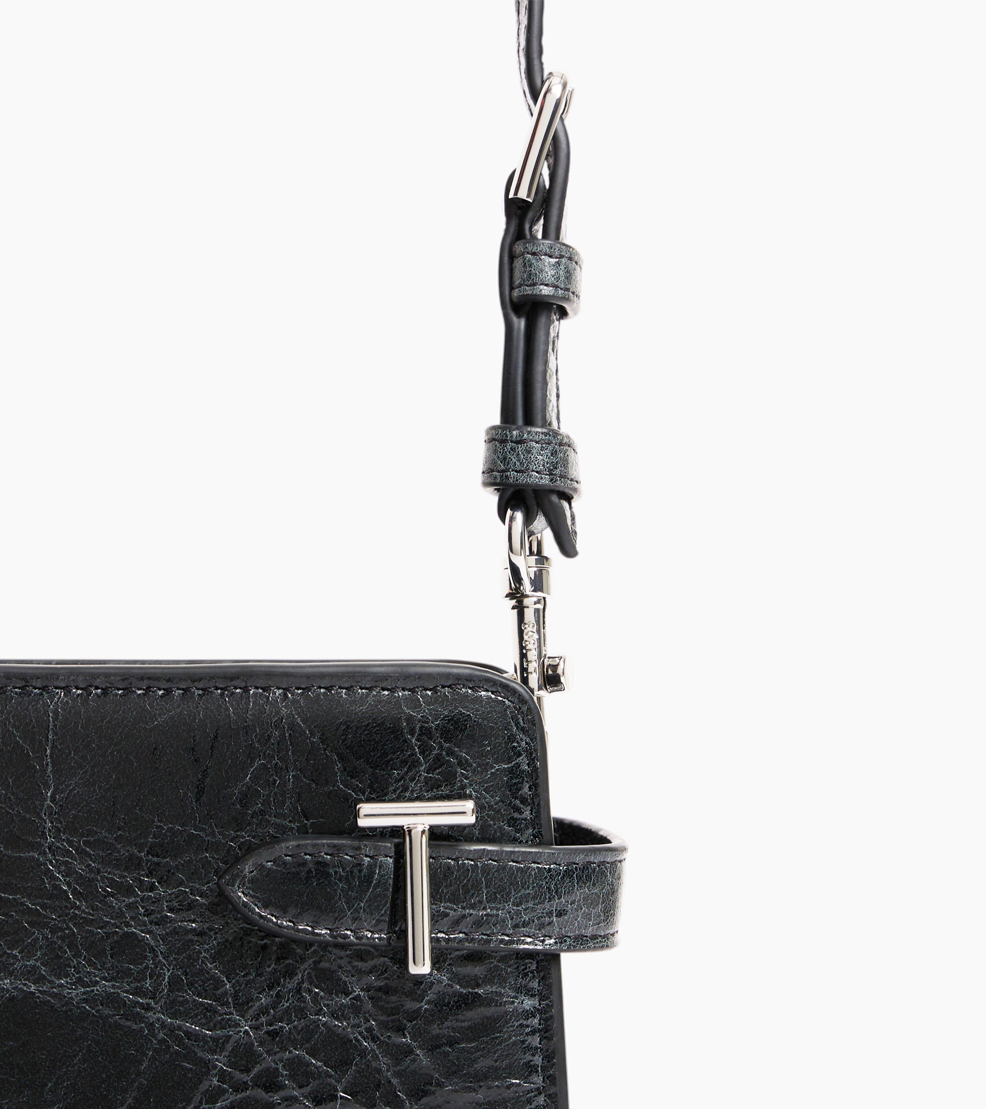 Emilie small shoulder bag in crumpled leather