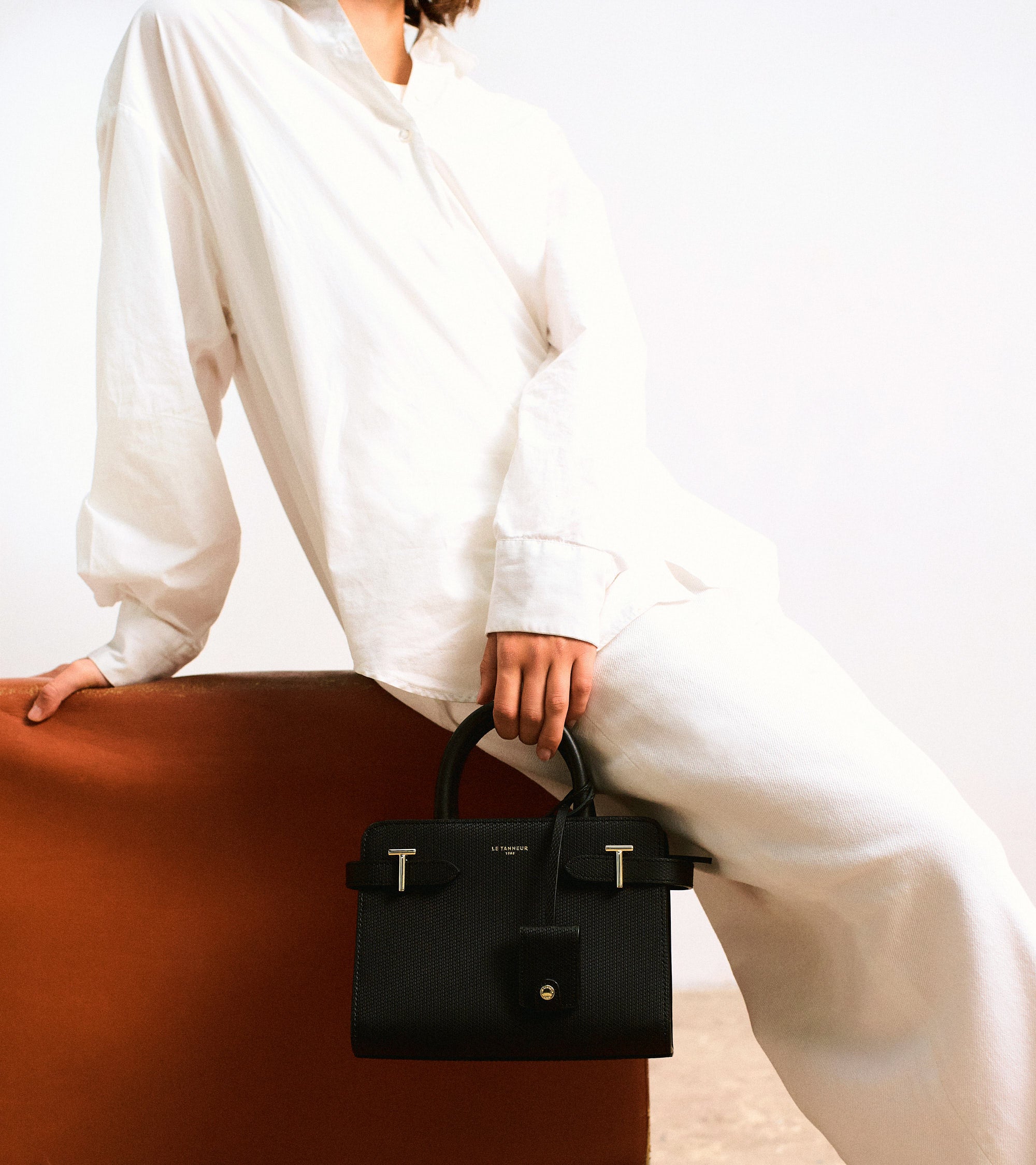 Emilie small handbag in signature T leather