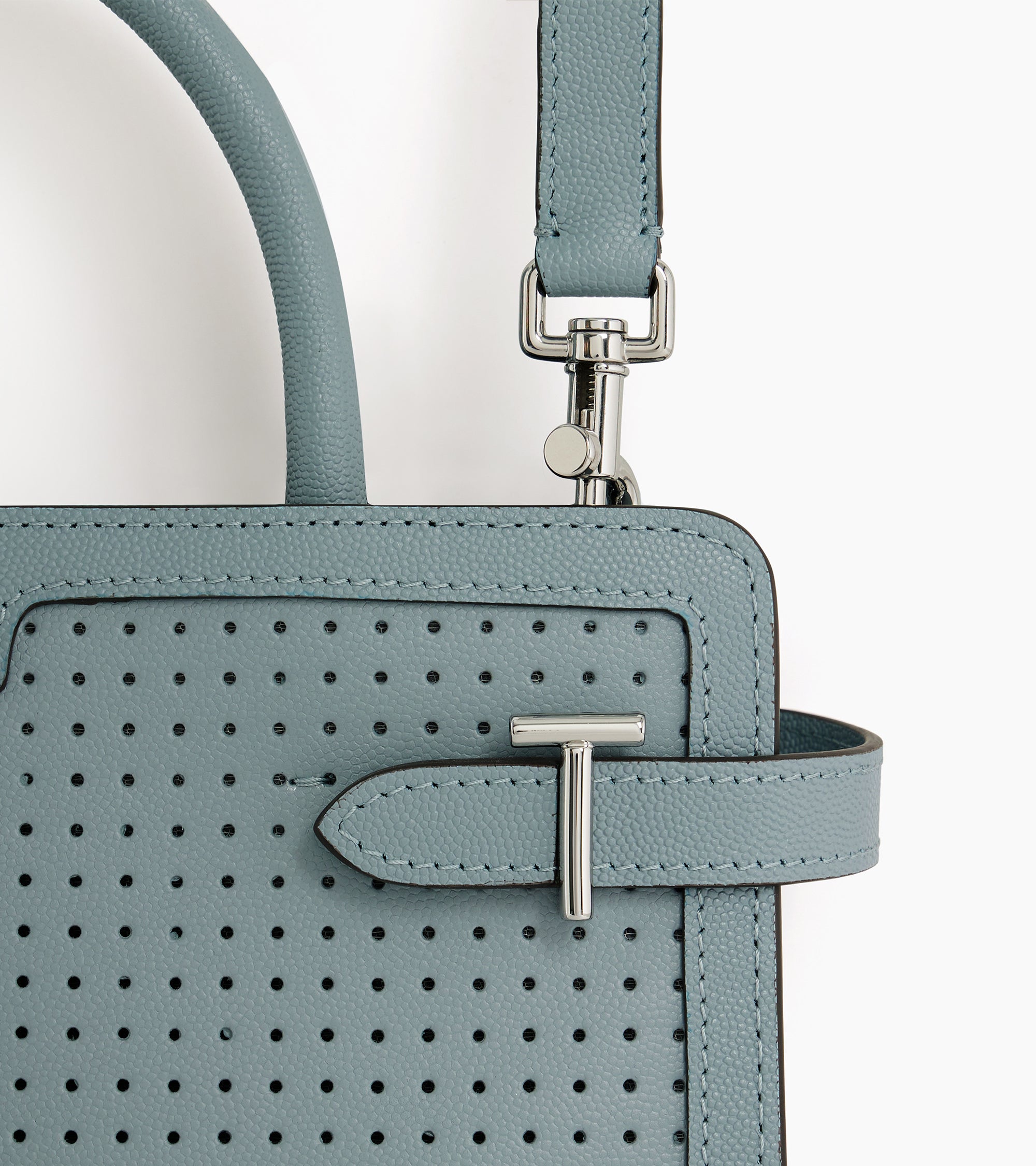 Emilie medium handbag in perforated caviar leather