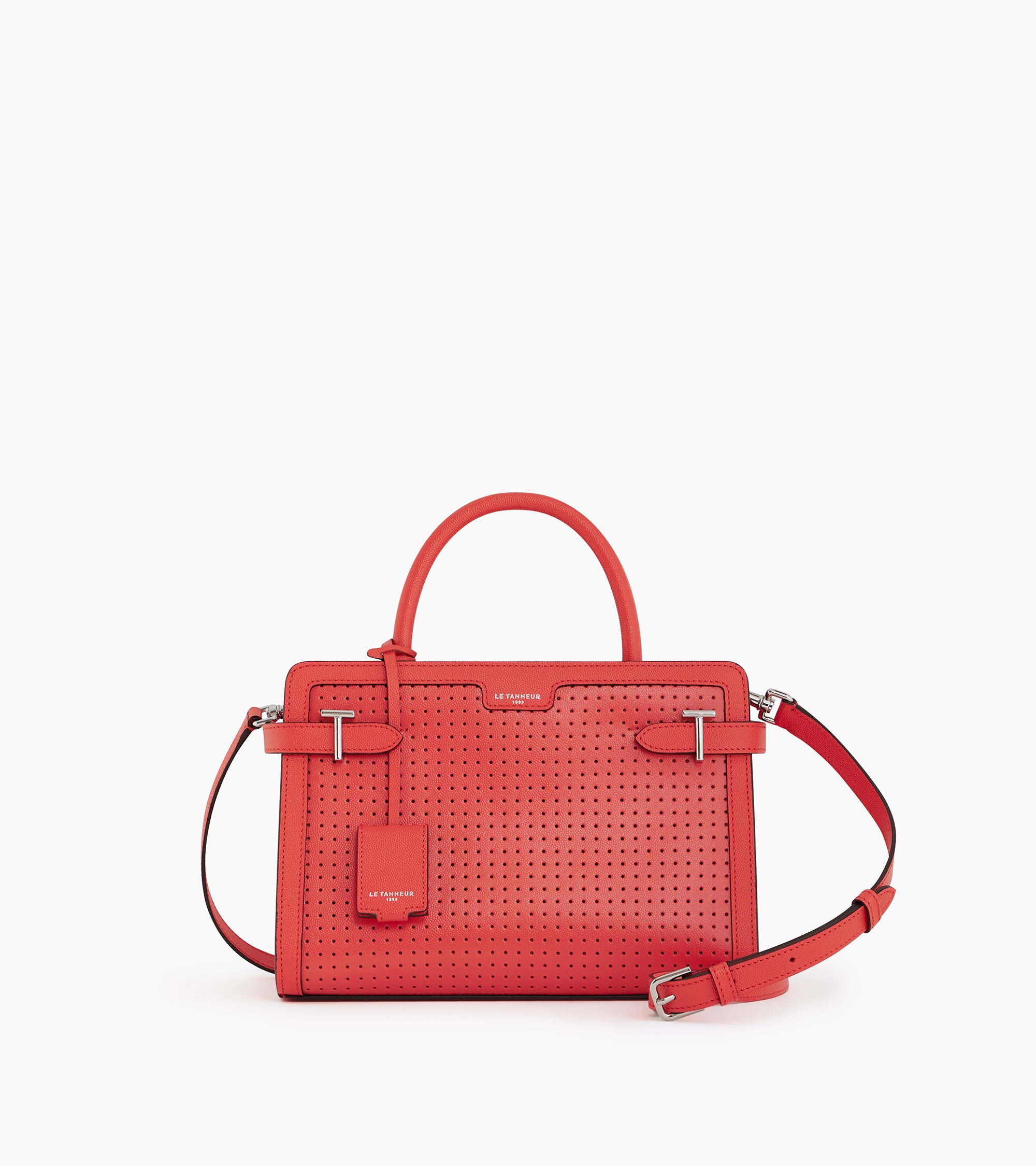 Emilie medium perforated handbag in caviar leather