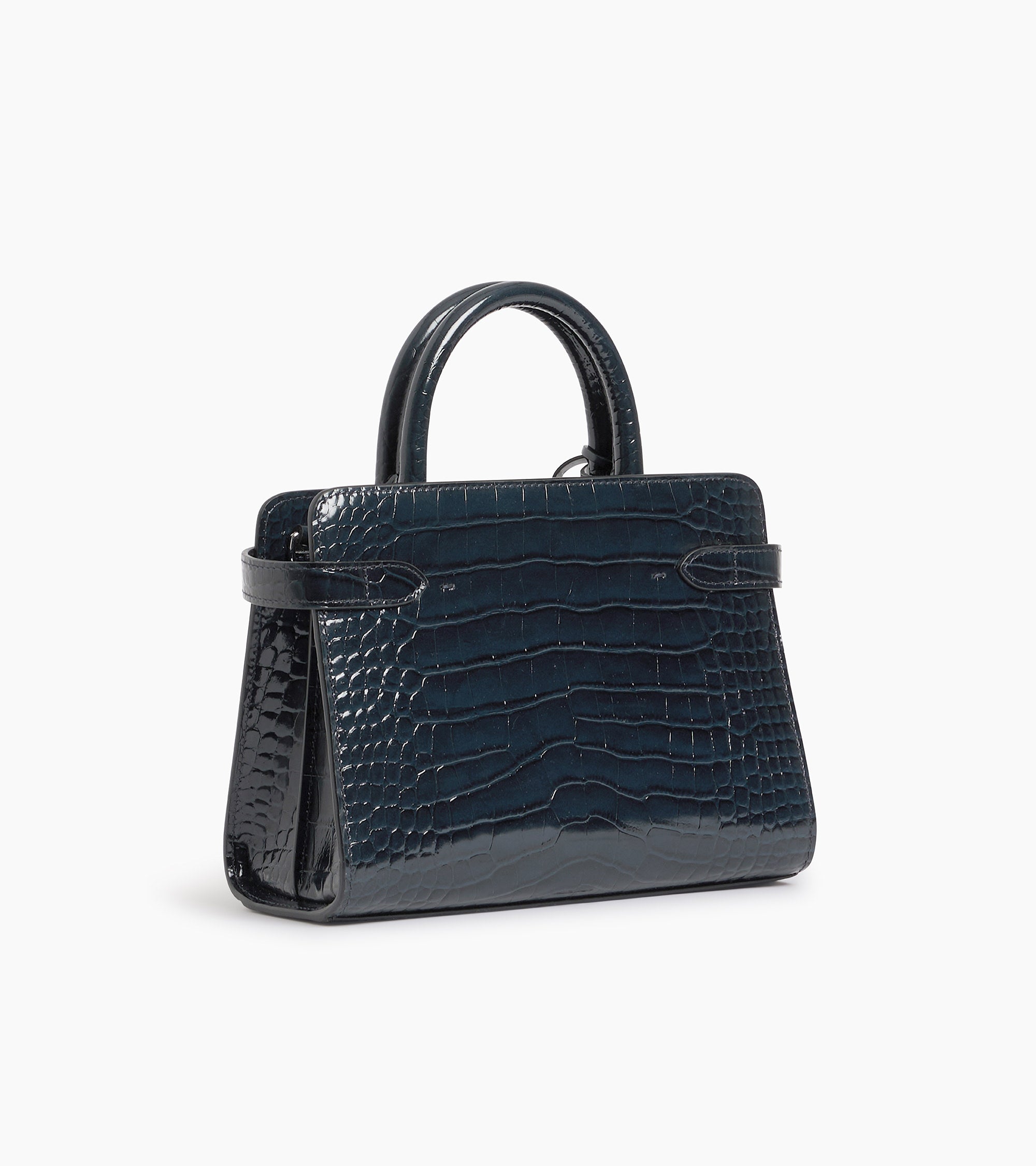 Emilie small handbag in crocodile-embossed leather