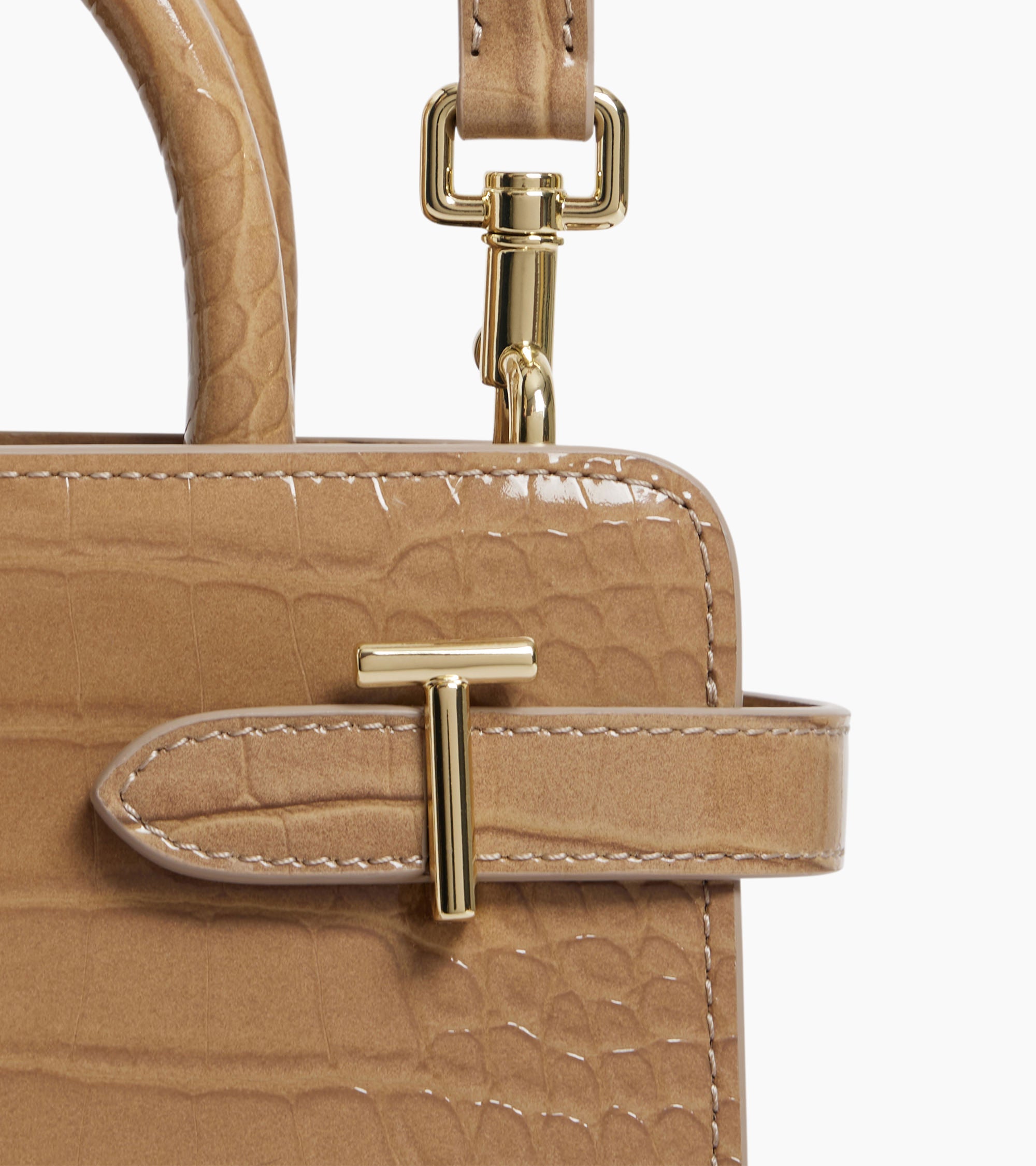 Emilie small handbag in crocodile-embossed leather