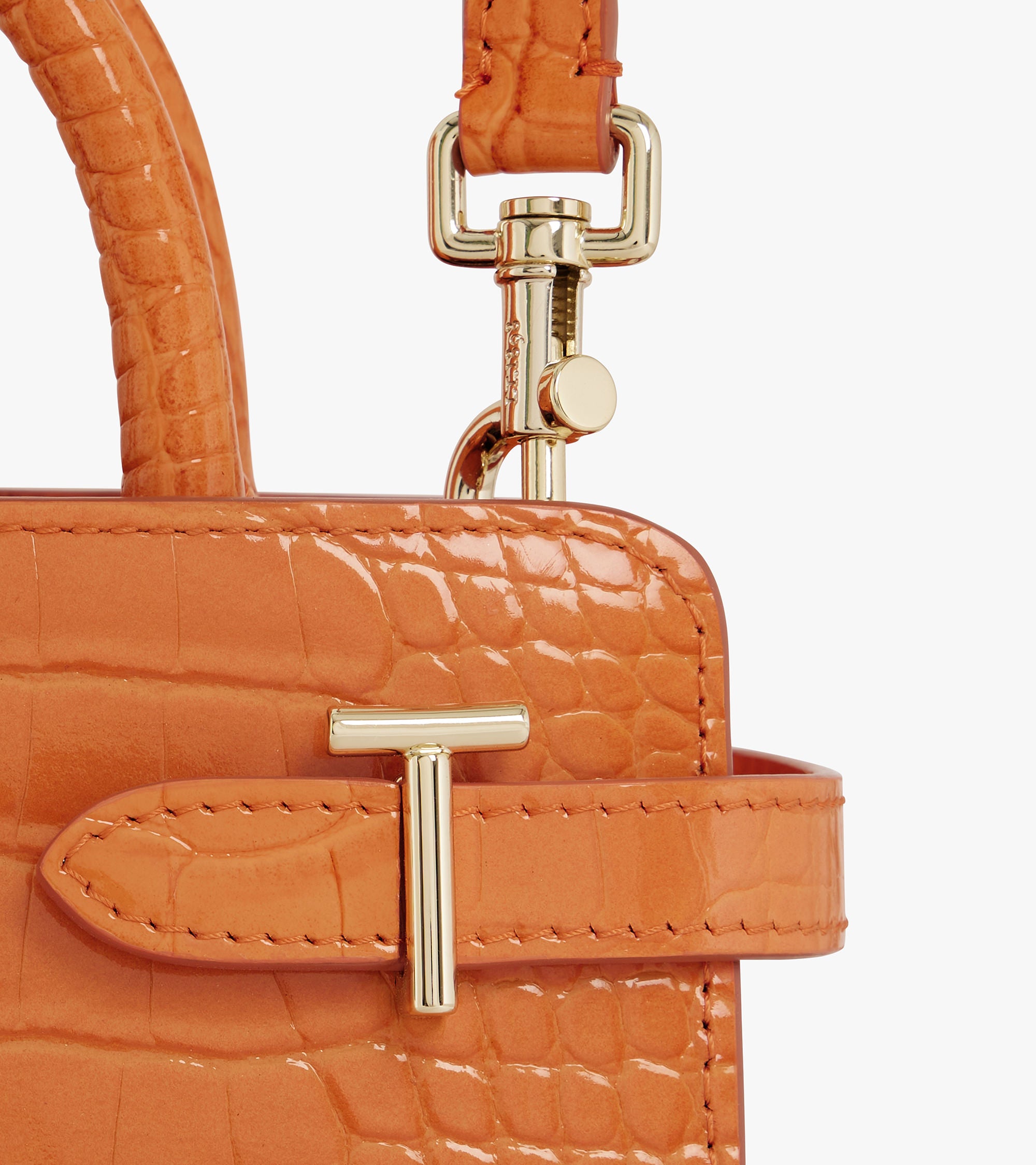 Emilie small handbag in crocodile-embossed leather