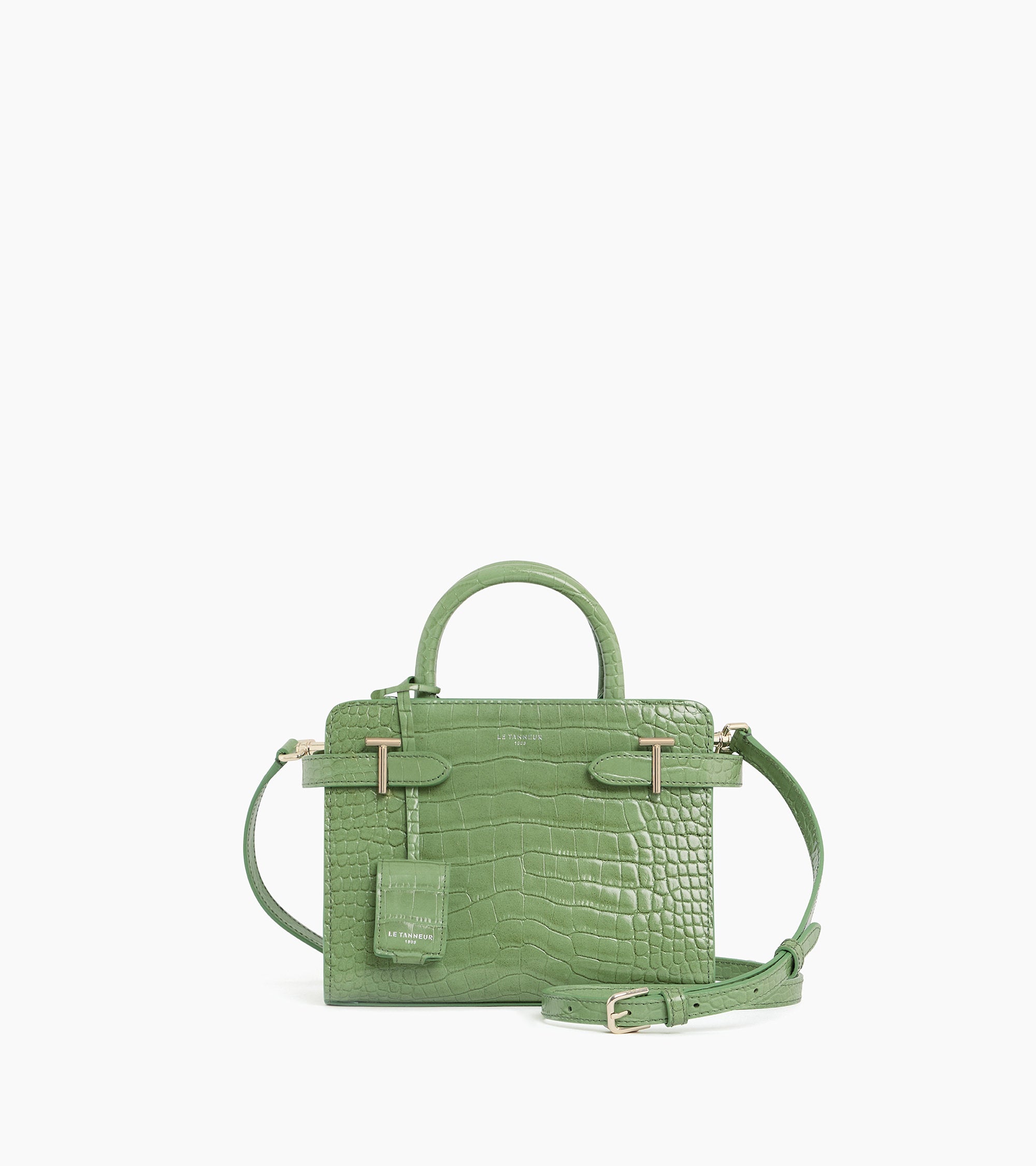 Emilie small handbag in crocodile-embossed leather