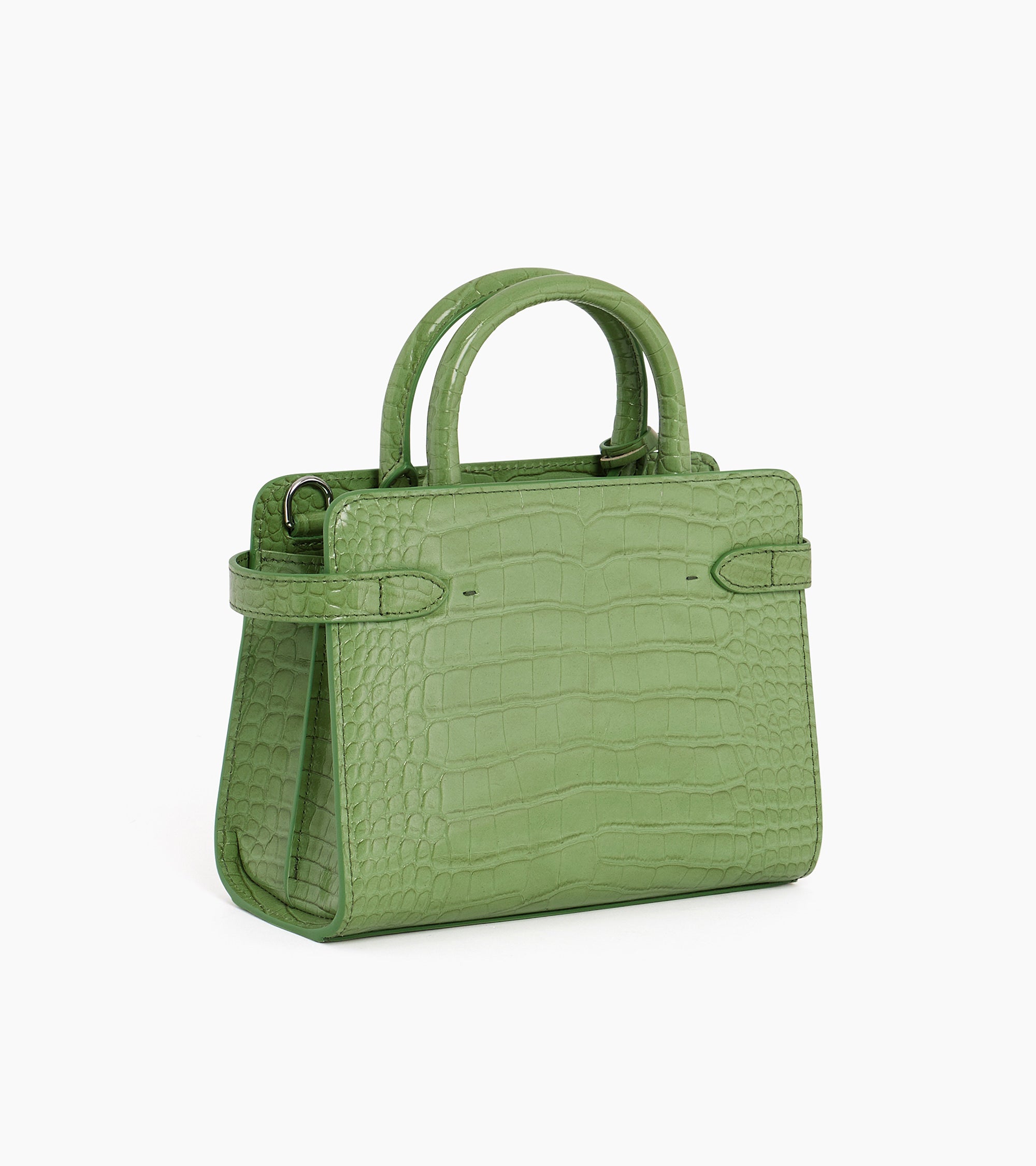 Emilie small handbag in crocodile-embossed leather