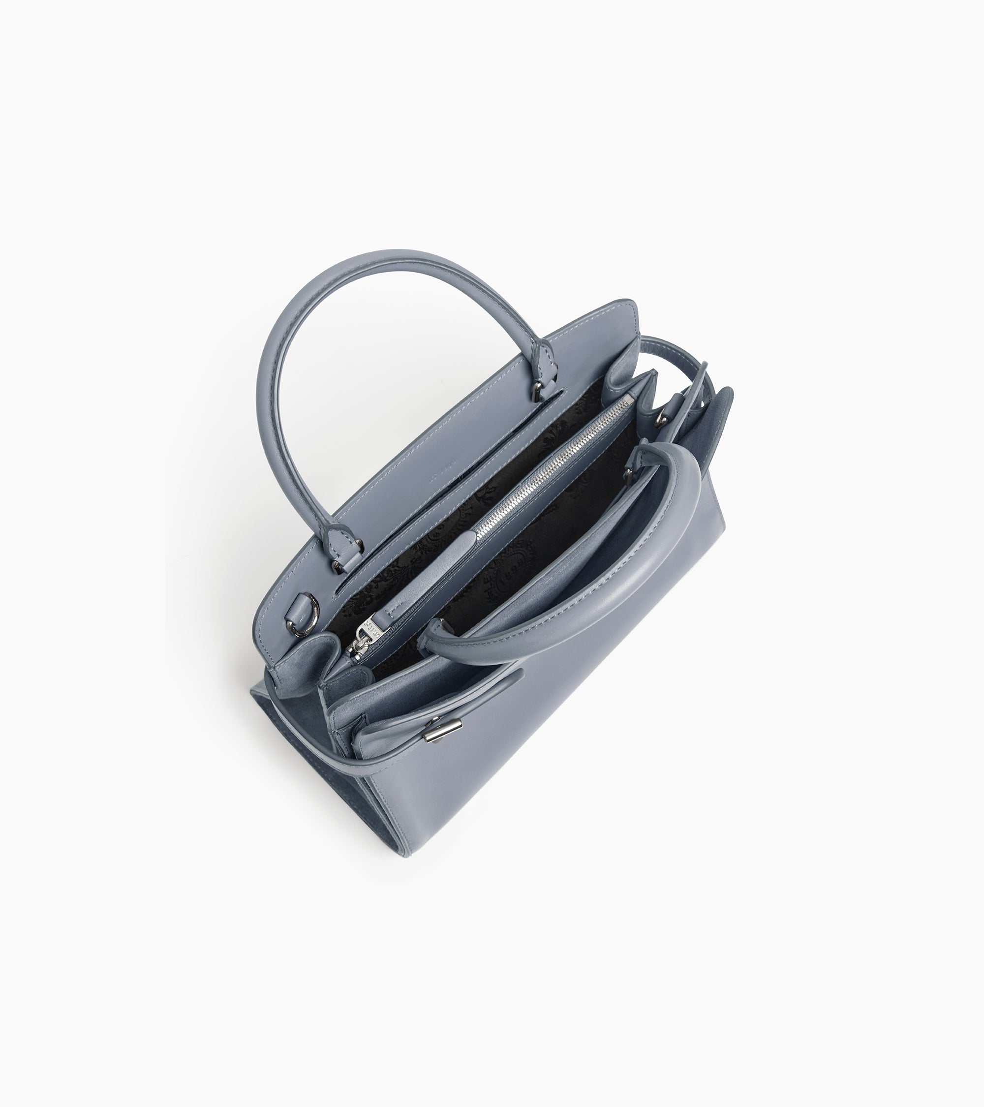 Emie medium handbag in smooth leather and suede
