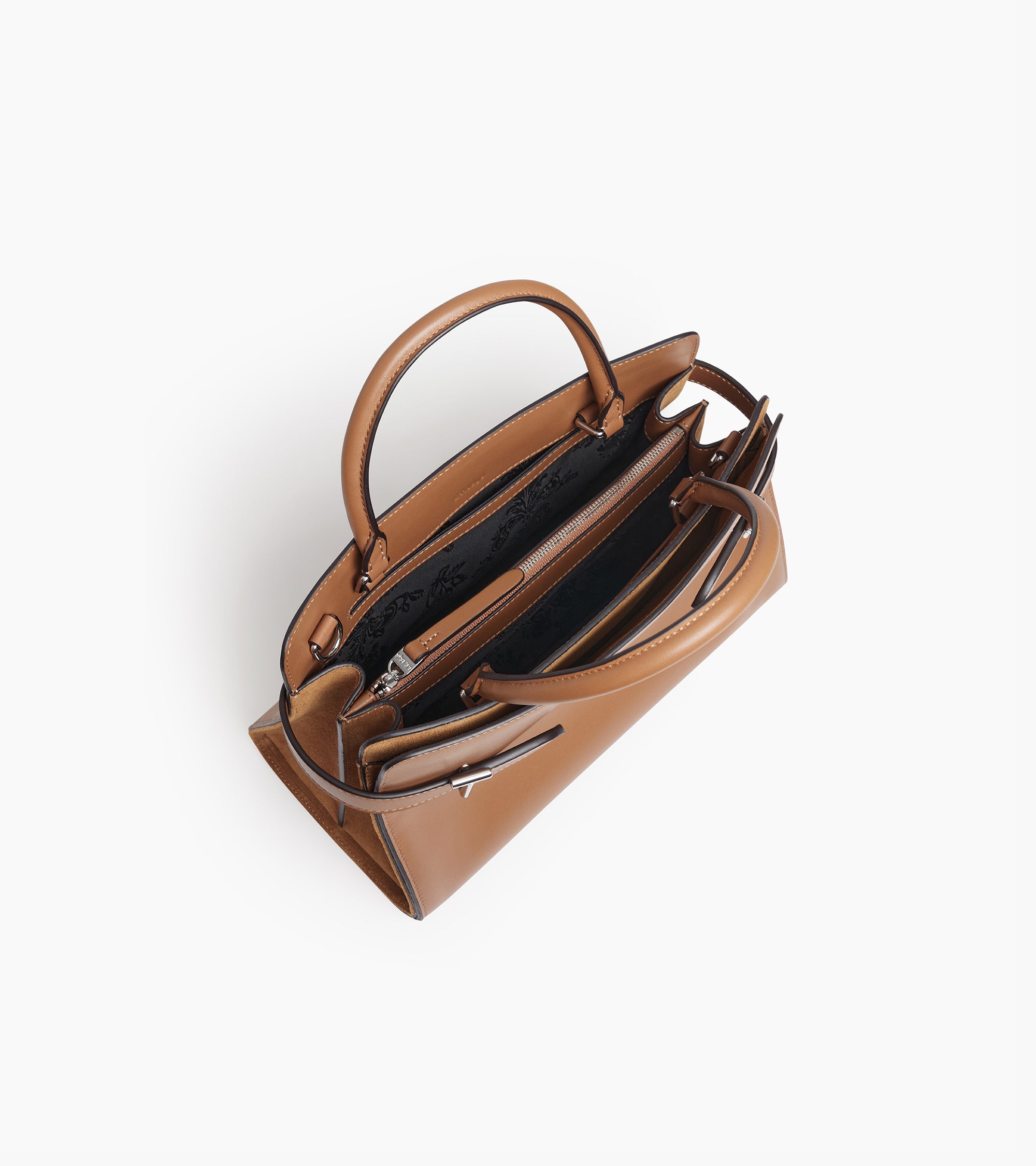 Emie medium handbag in smooth leather and nubuck