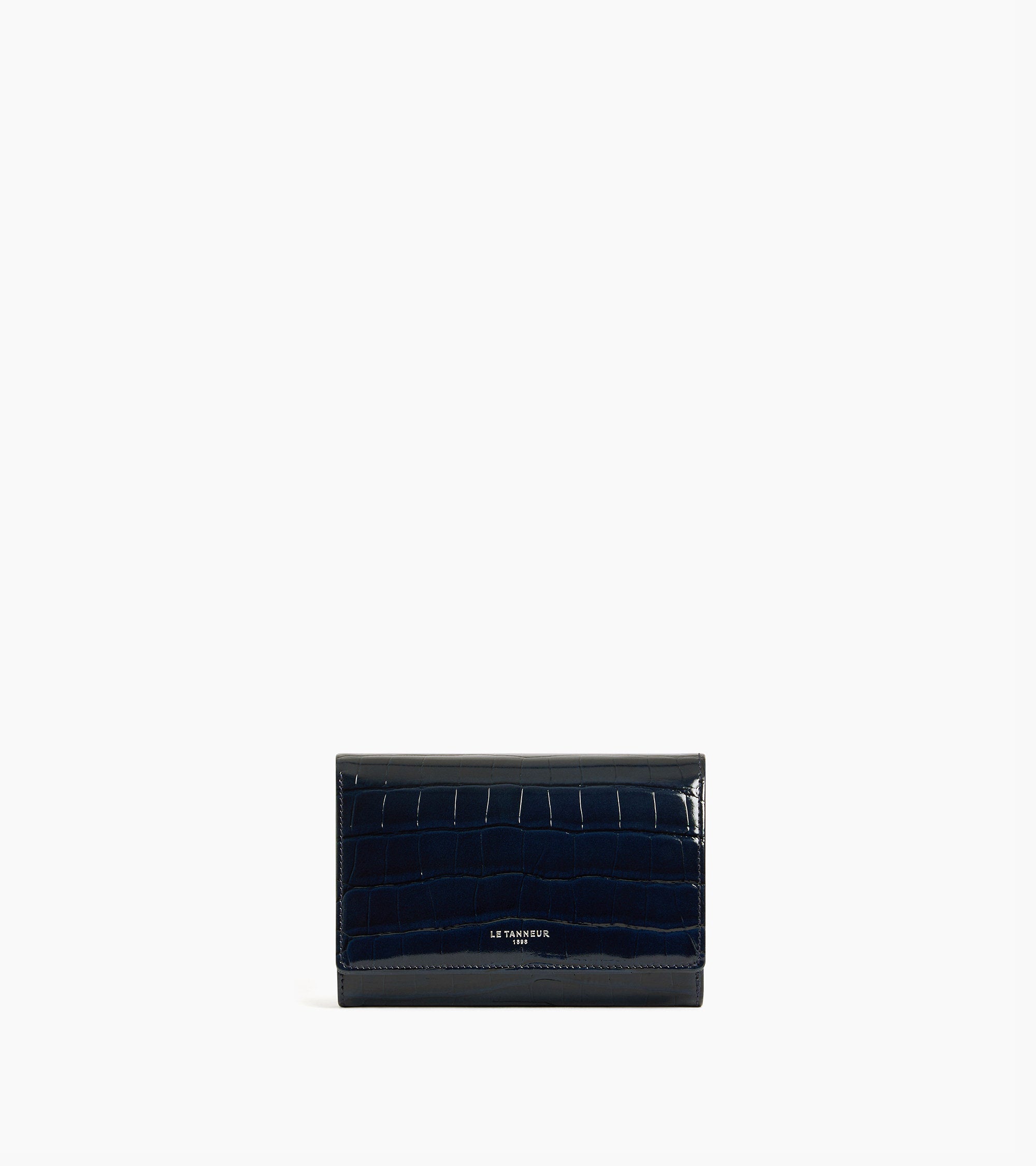 Emilie wallet in crocodile-embossed leather