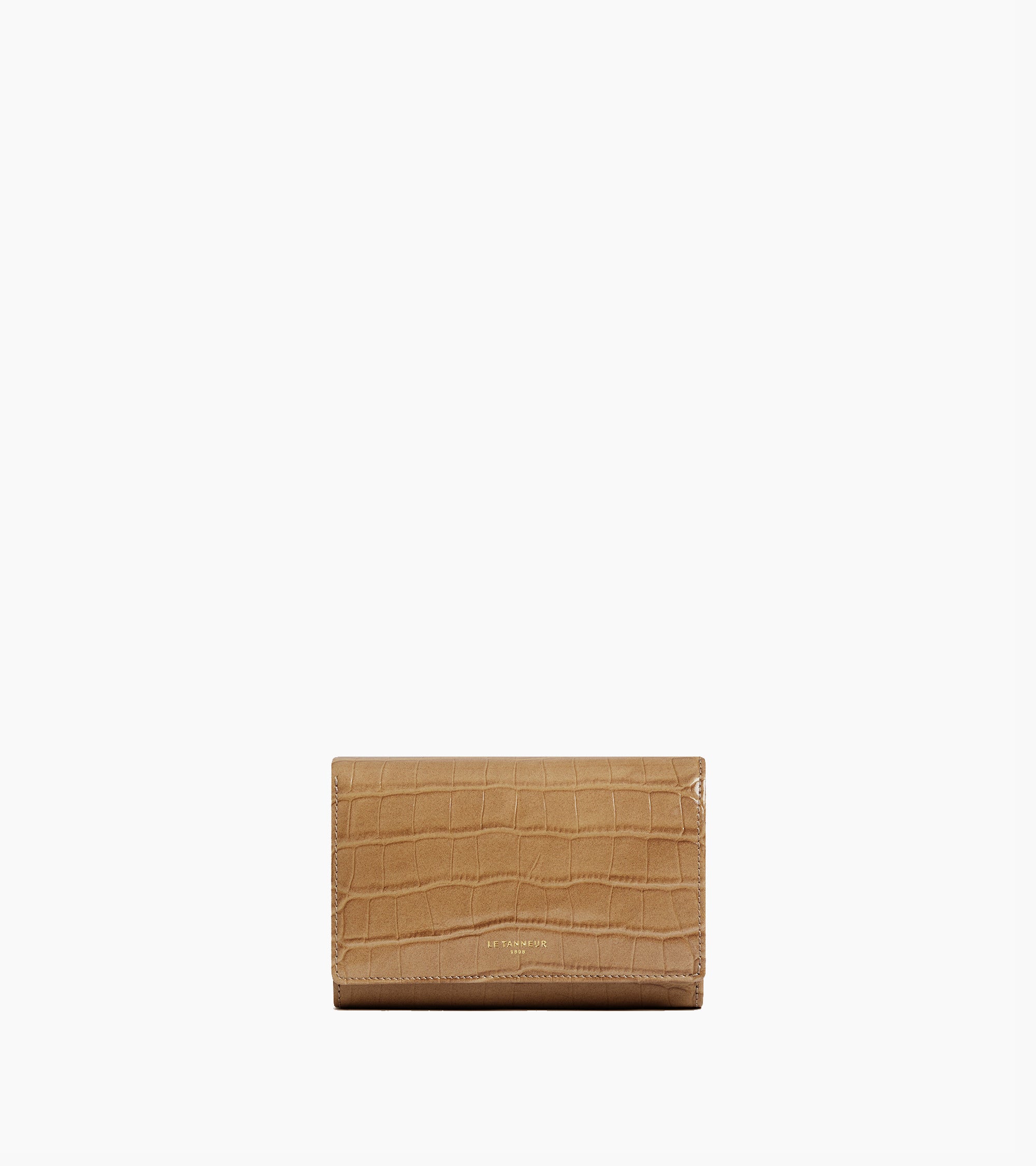 Emilie wallet in crocodile-embossed leather