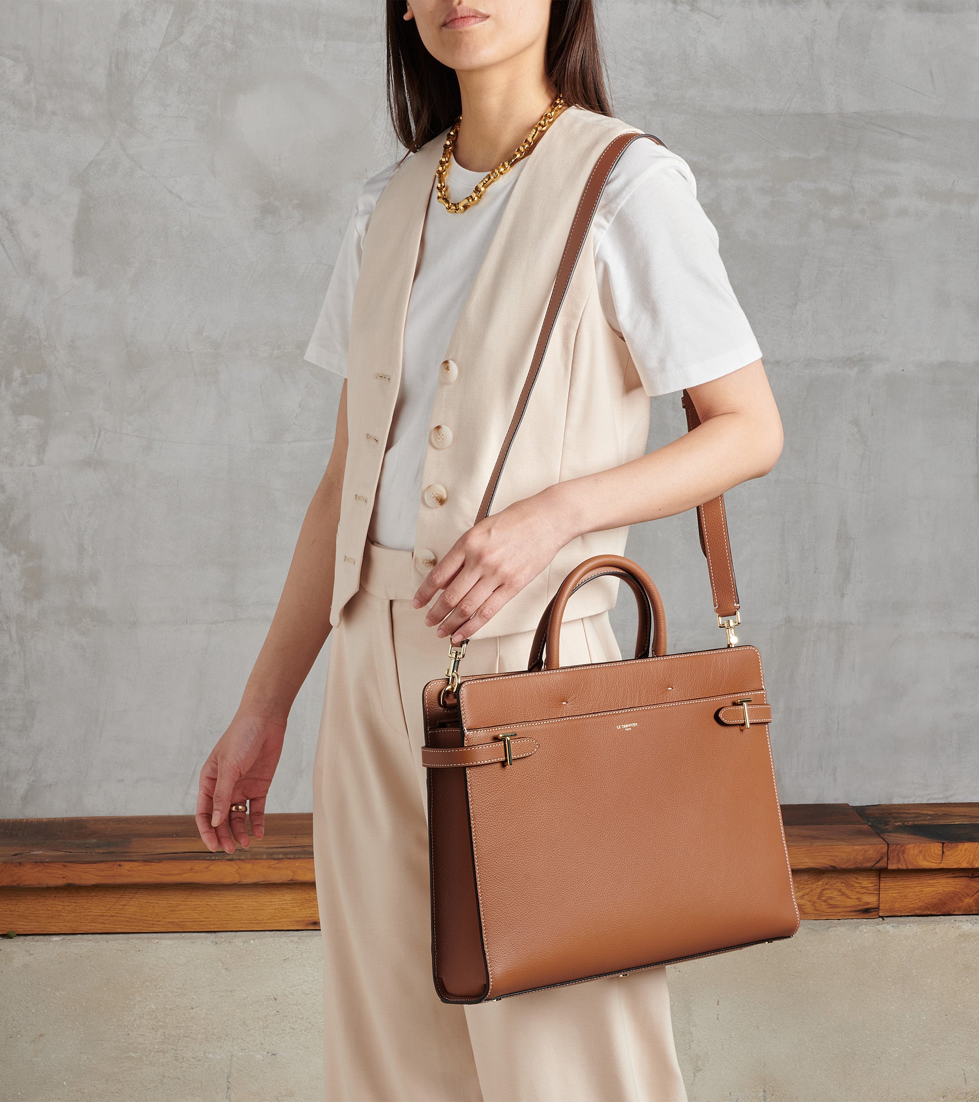 Emilie briefcase in grained leather