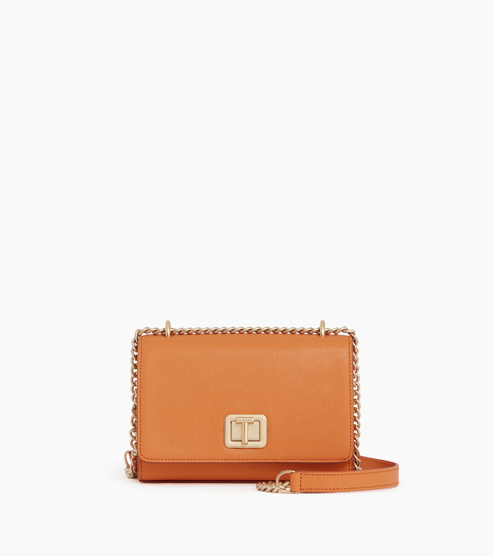 Eva small bag with crossbody strap in caviar grained leather