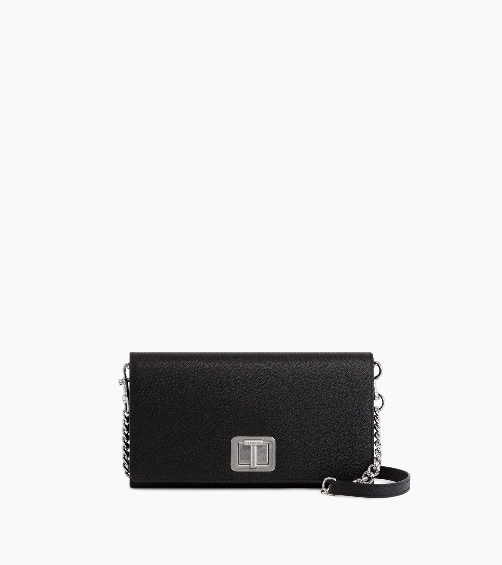 Eva all-in-one pouch with removable shoulder strap in caviar grain leather