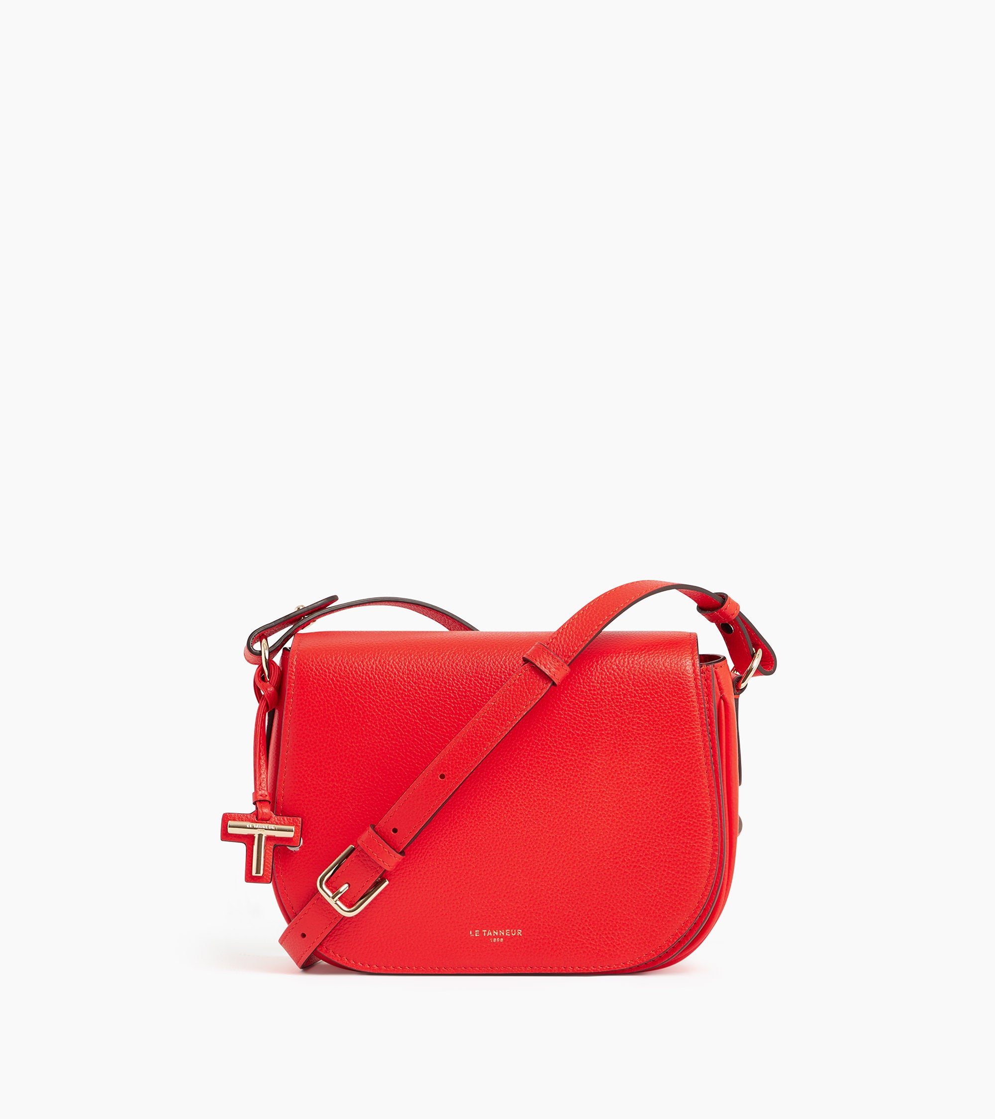 Gisèle medium-sized bag with crossbody strap in grained leather