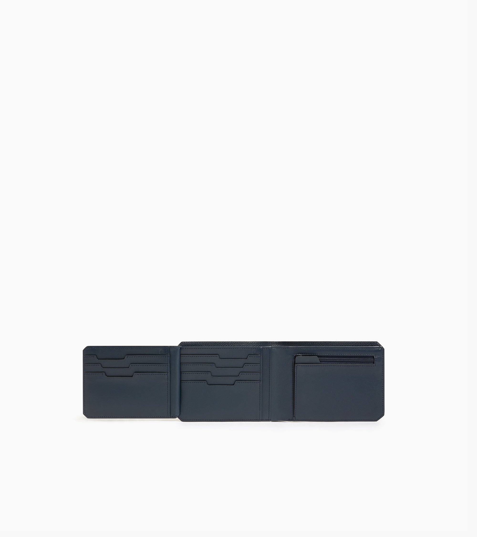 Gaston horizontal wallet 2 flaps in cross grain leather