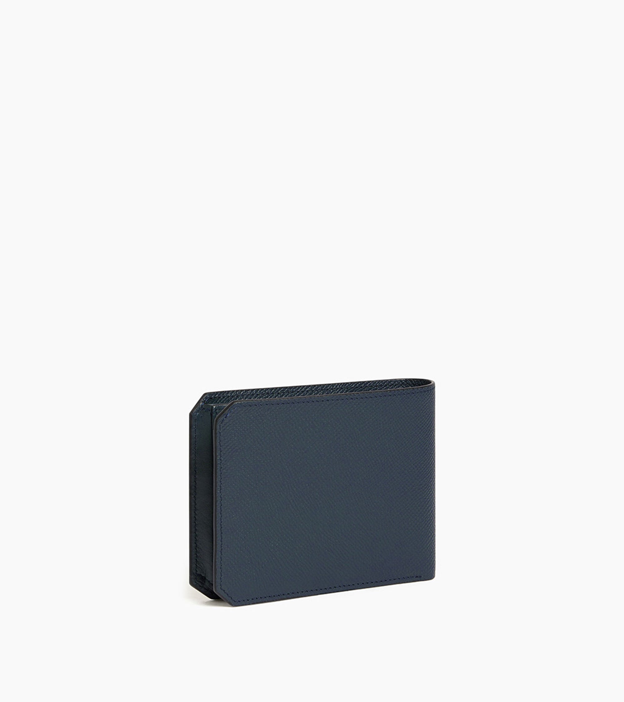 Gaston horizontal wallet 2 flaps in cross grain leather