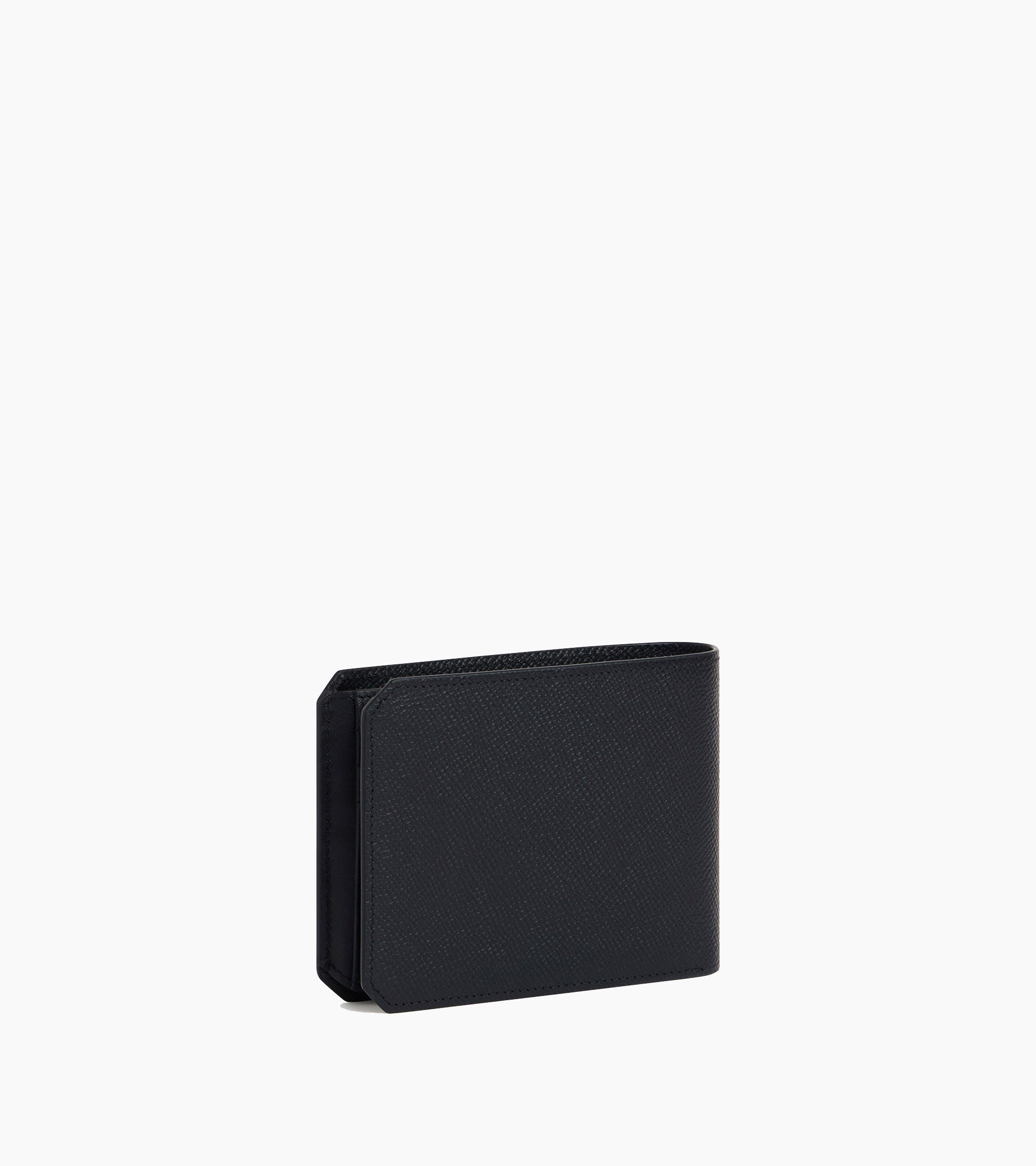 Gaston horizontal wallet 2 flaps in cross grain leather