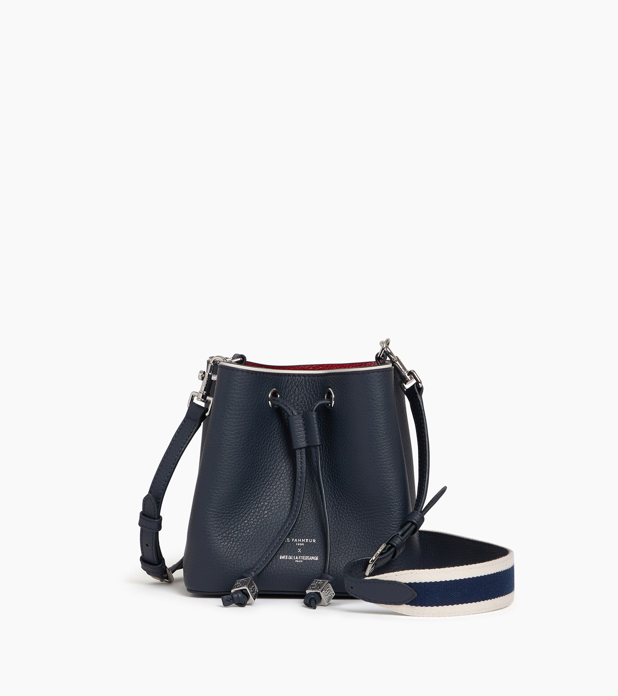 Inès de la Fressange mini bucket bag in grained leather