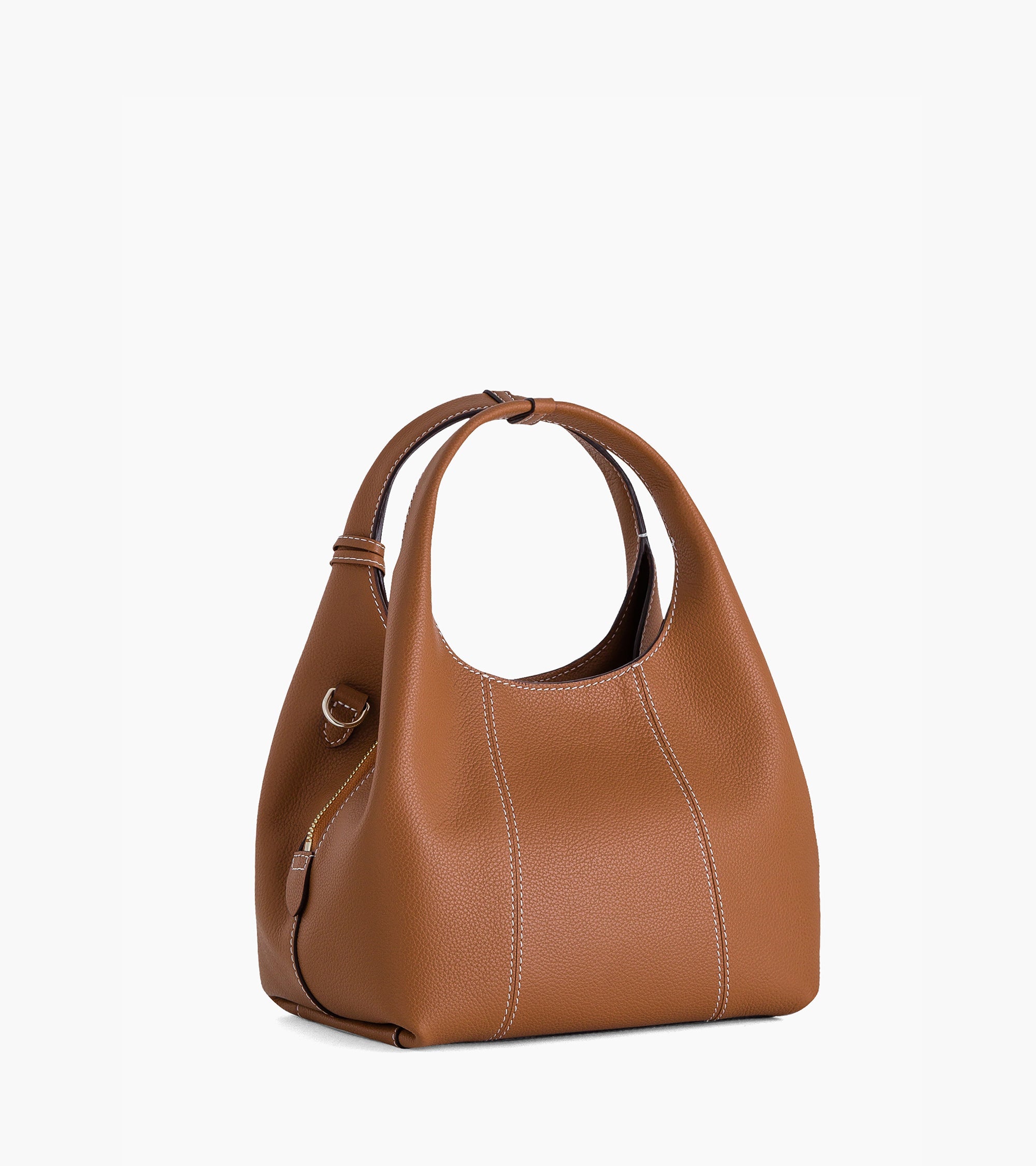 Juliette small handbag in grained leather Tan