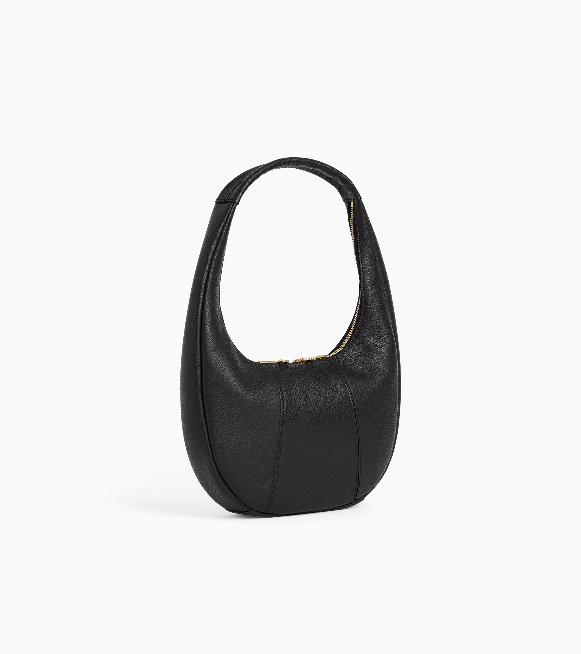 Juliette medium hobo bag in grained leather Black