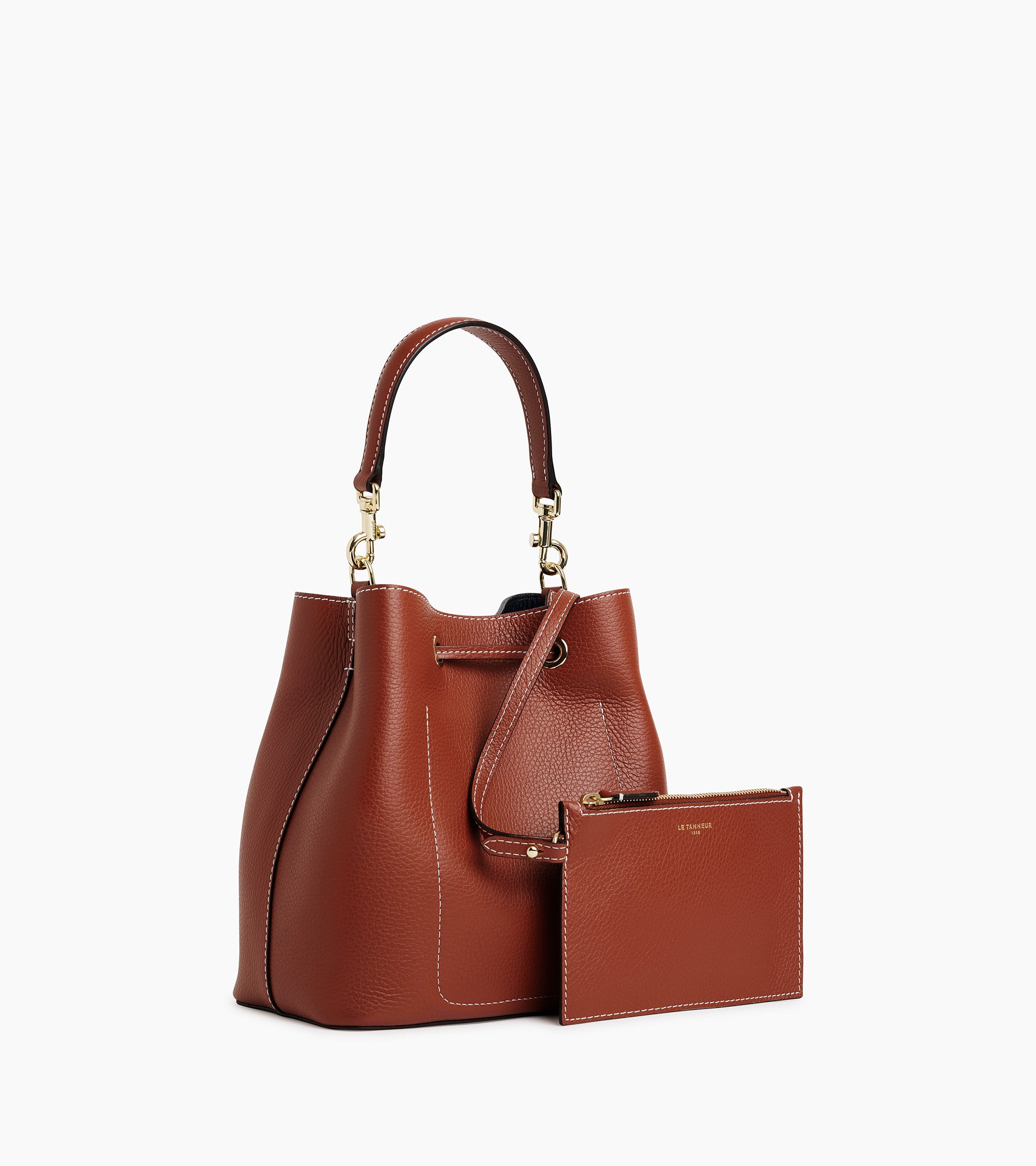 Louise bucket bag in grained leather