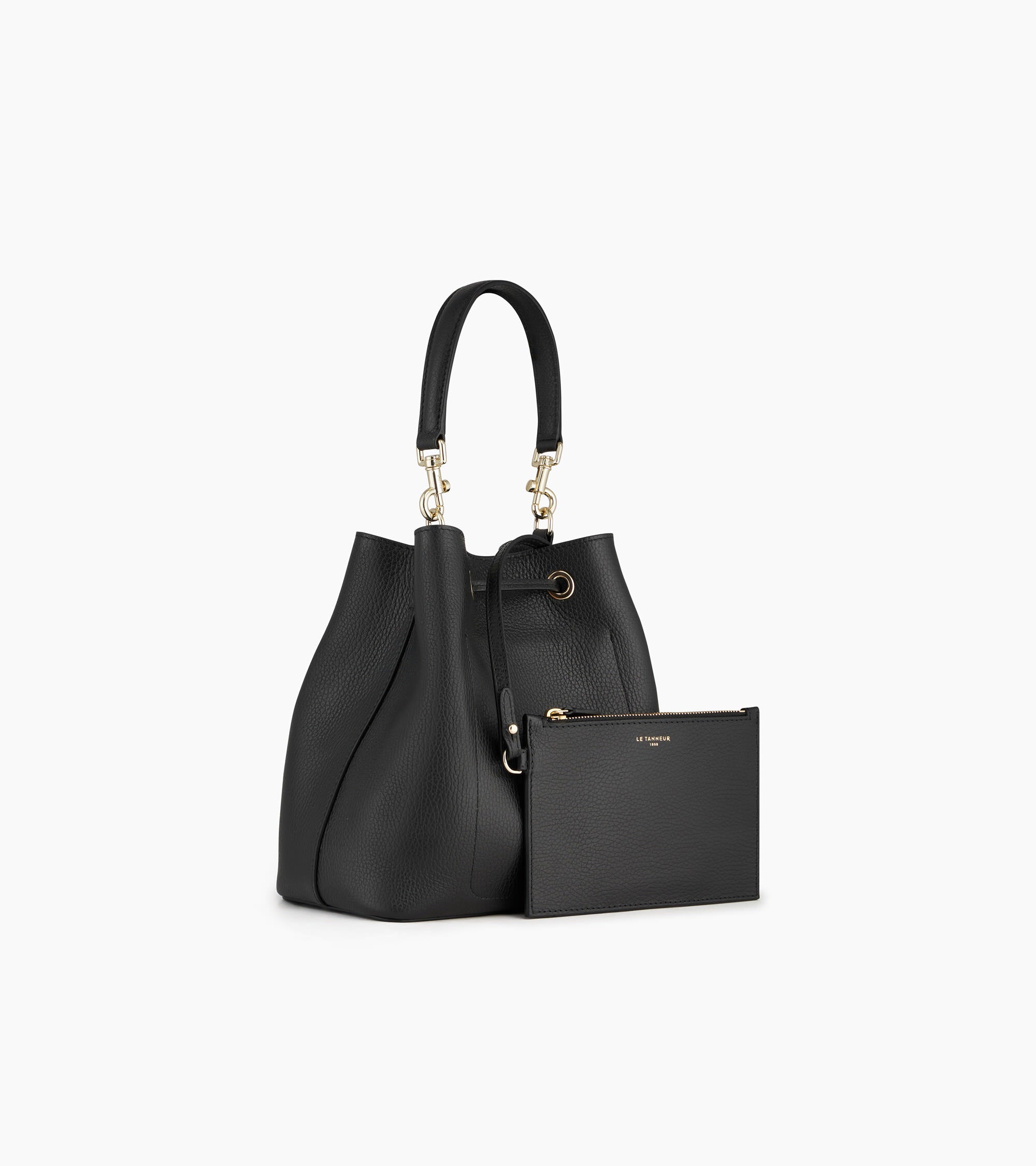 Louise bucket bag in grained leather