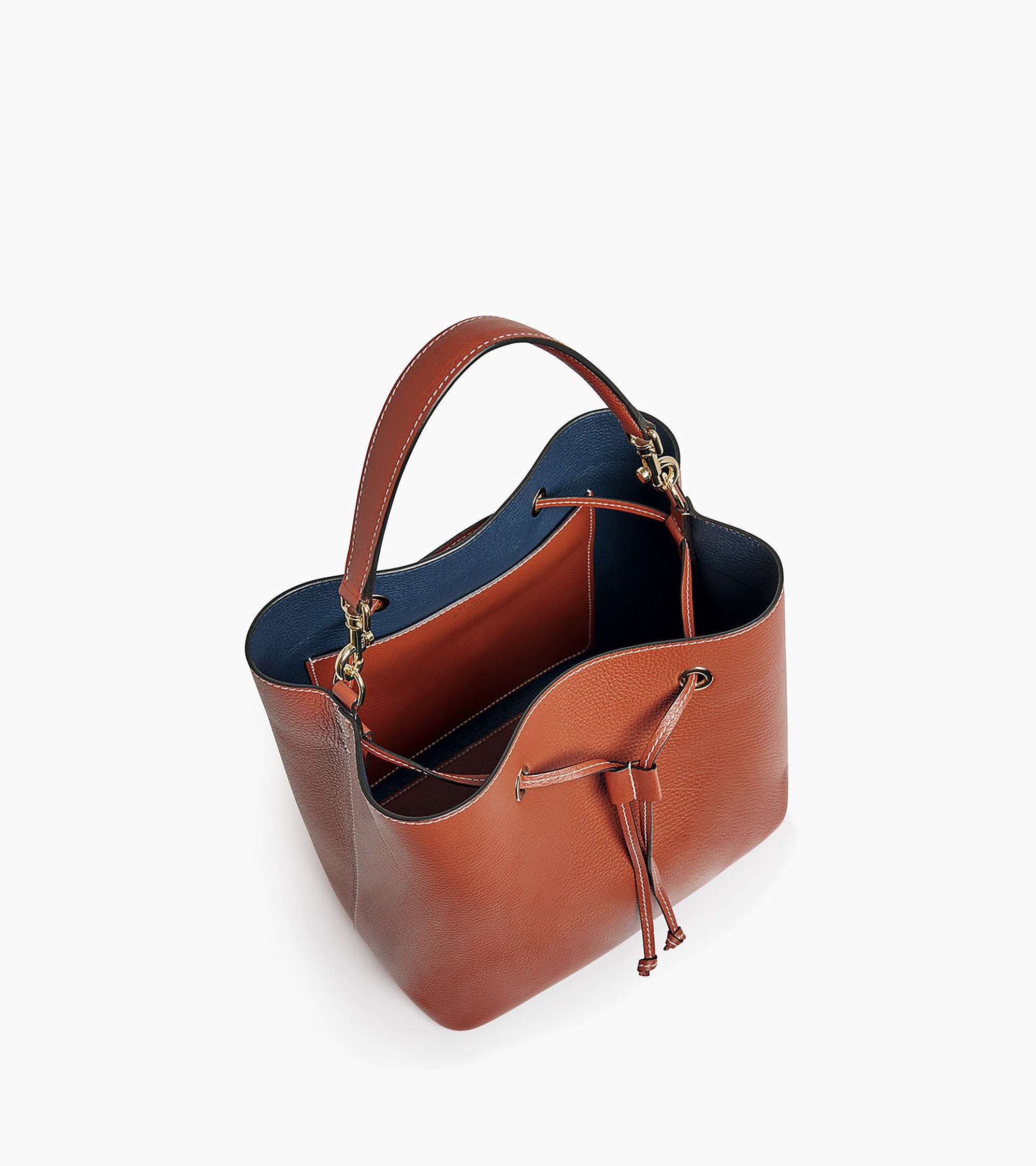 Louise large bucket bag in grained leather