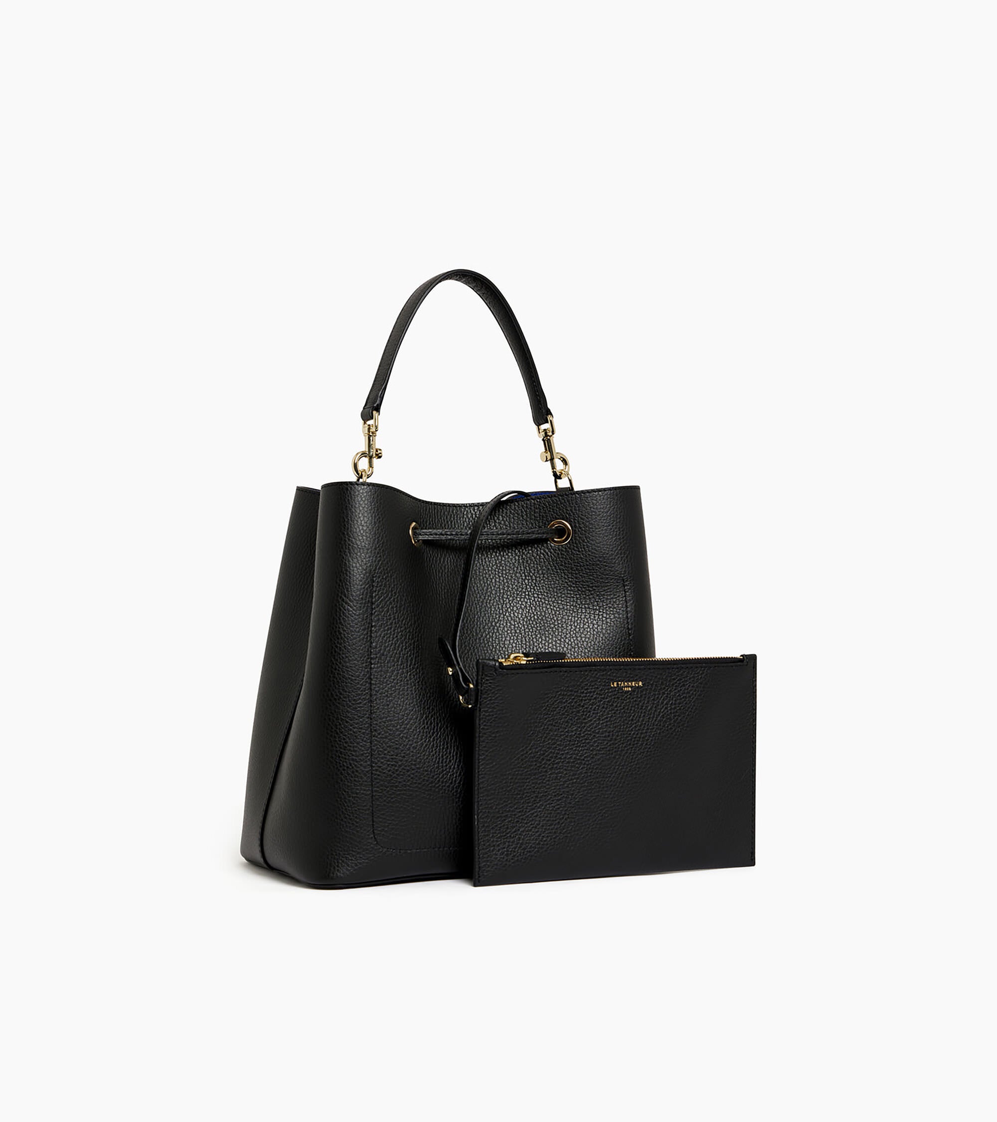 Louise large bucket bag in grained leather