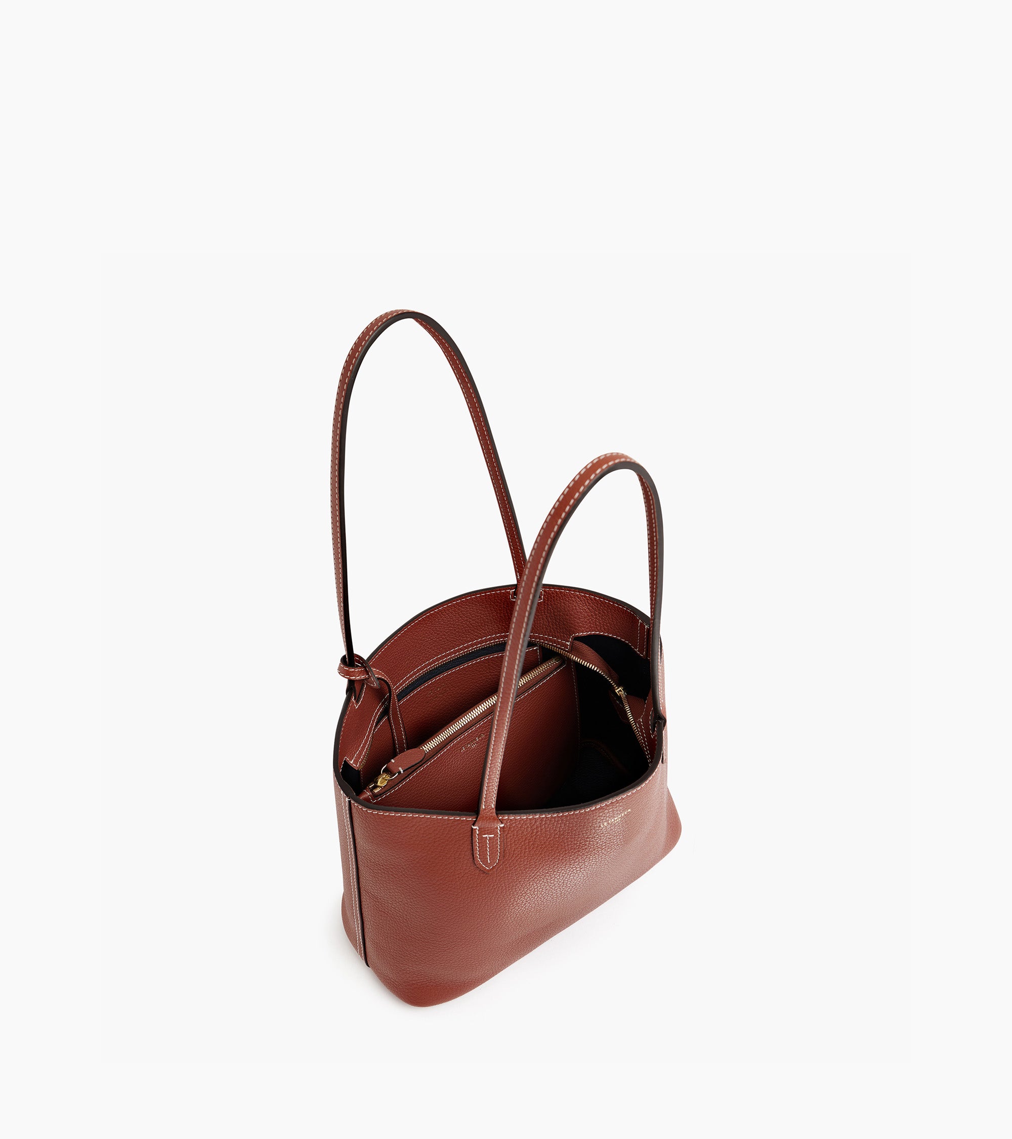 Louise small tote bag in grained leather