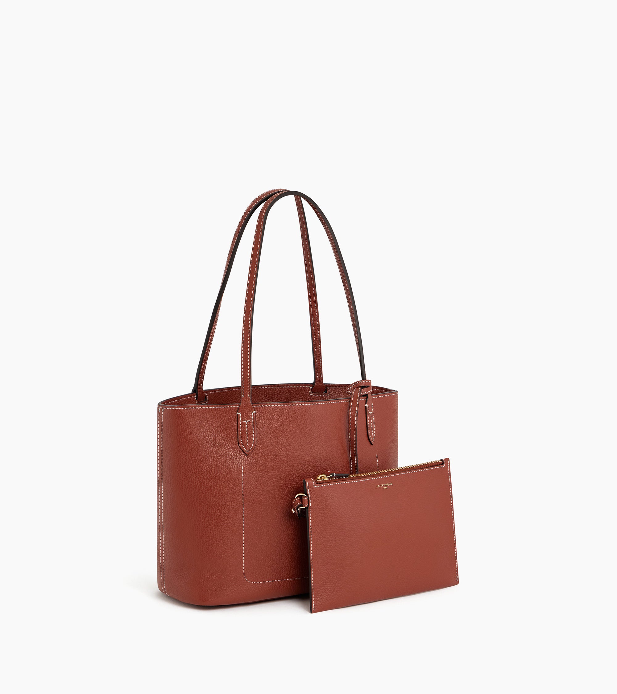 Louise small tote bag in grained leather