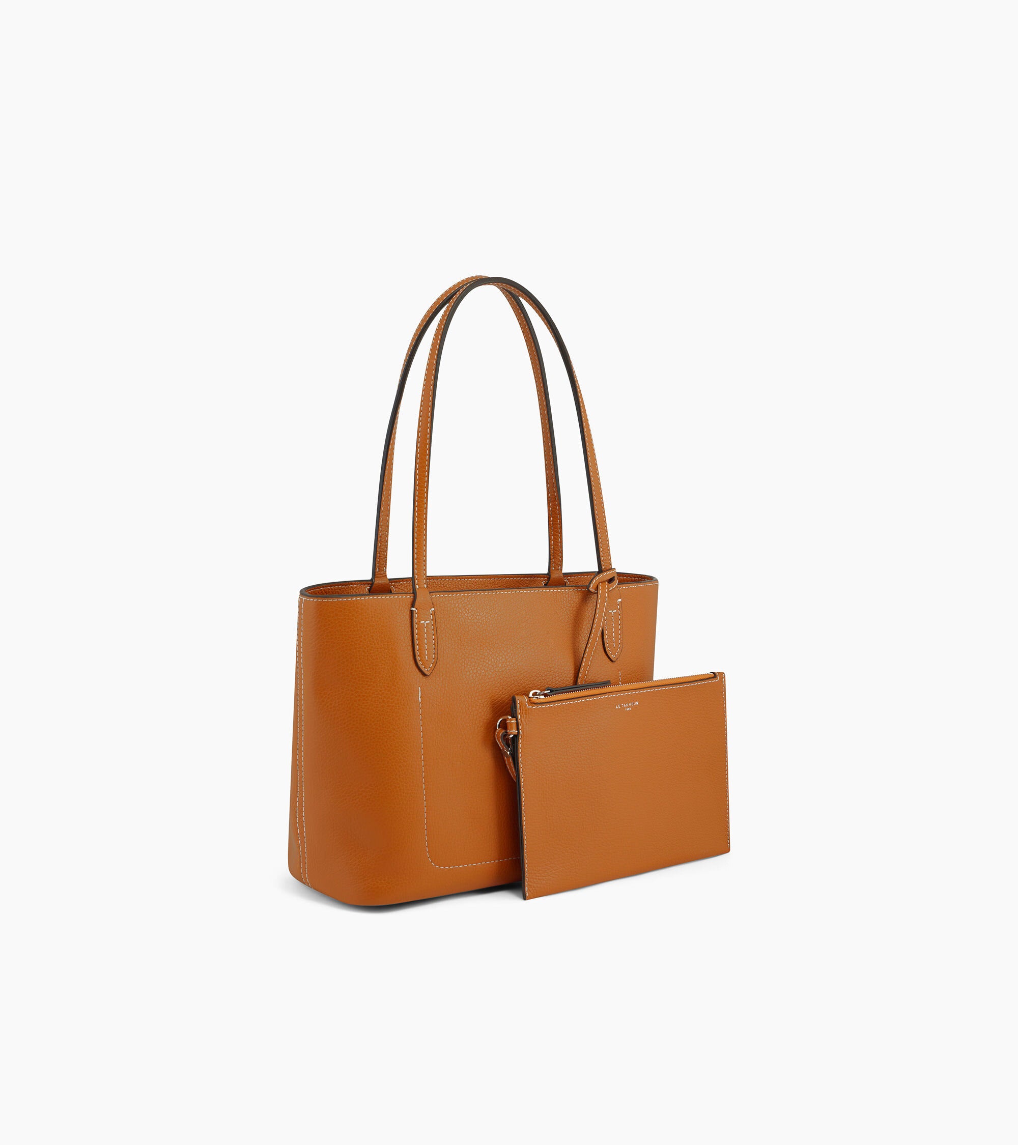 Louise small tote bag in grained leather