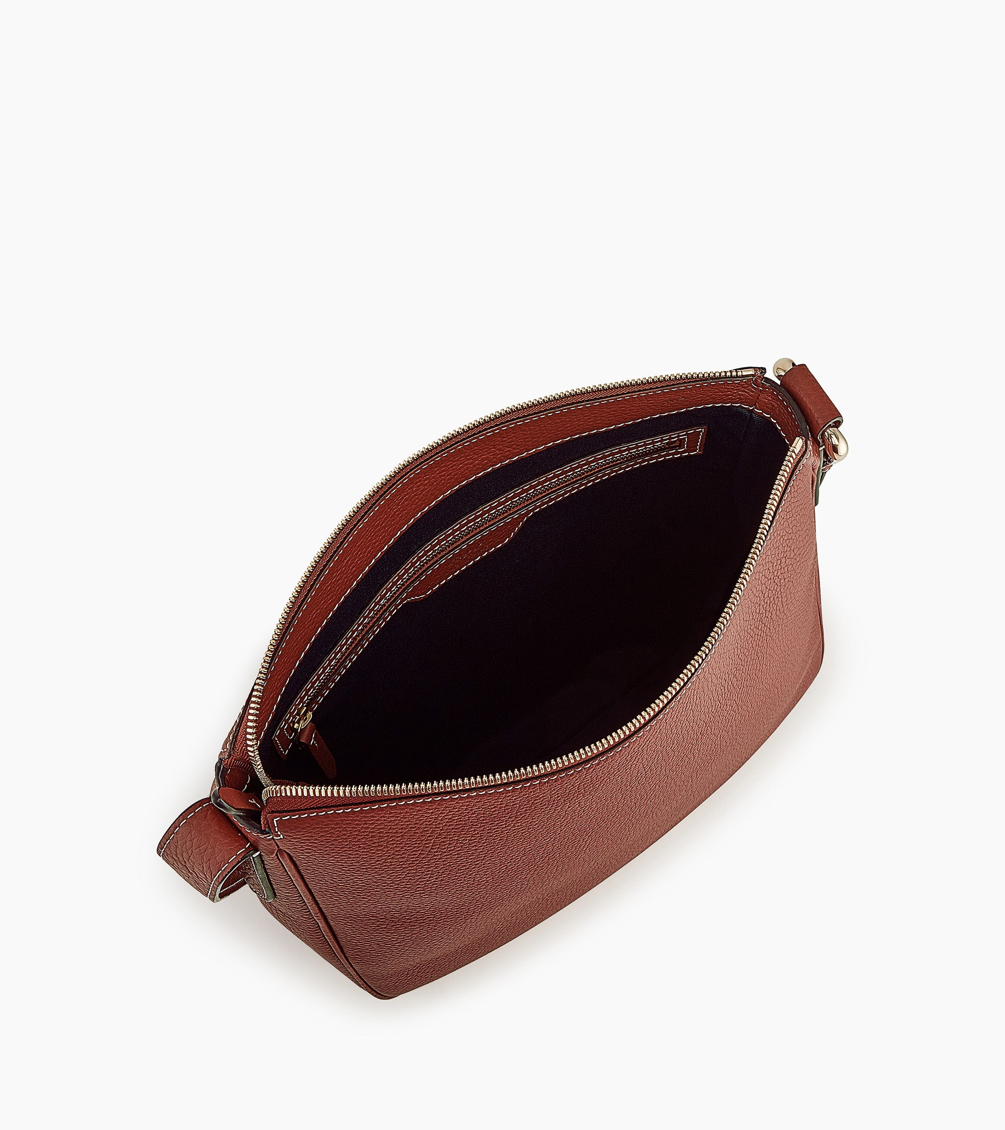 Medium-sized hobo bag Madeleine in grained calfskin leather