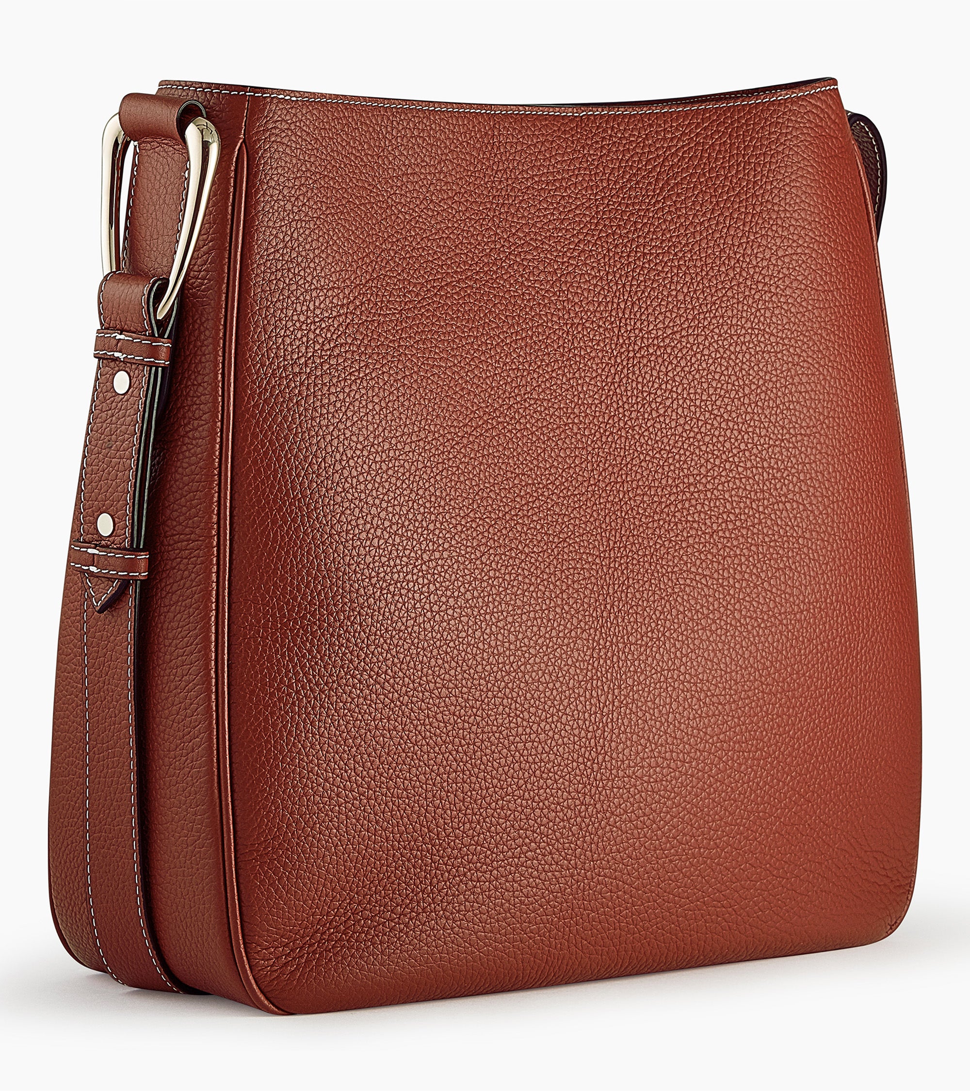 Large hobo bag Madeleine in grained calfskin leather