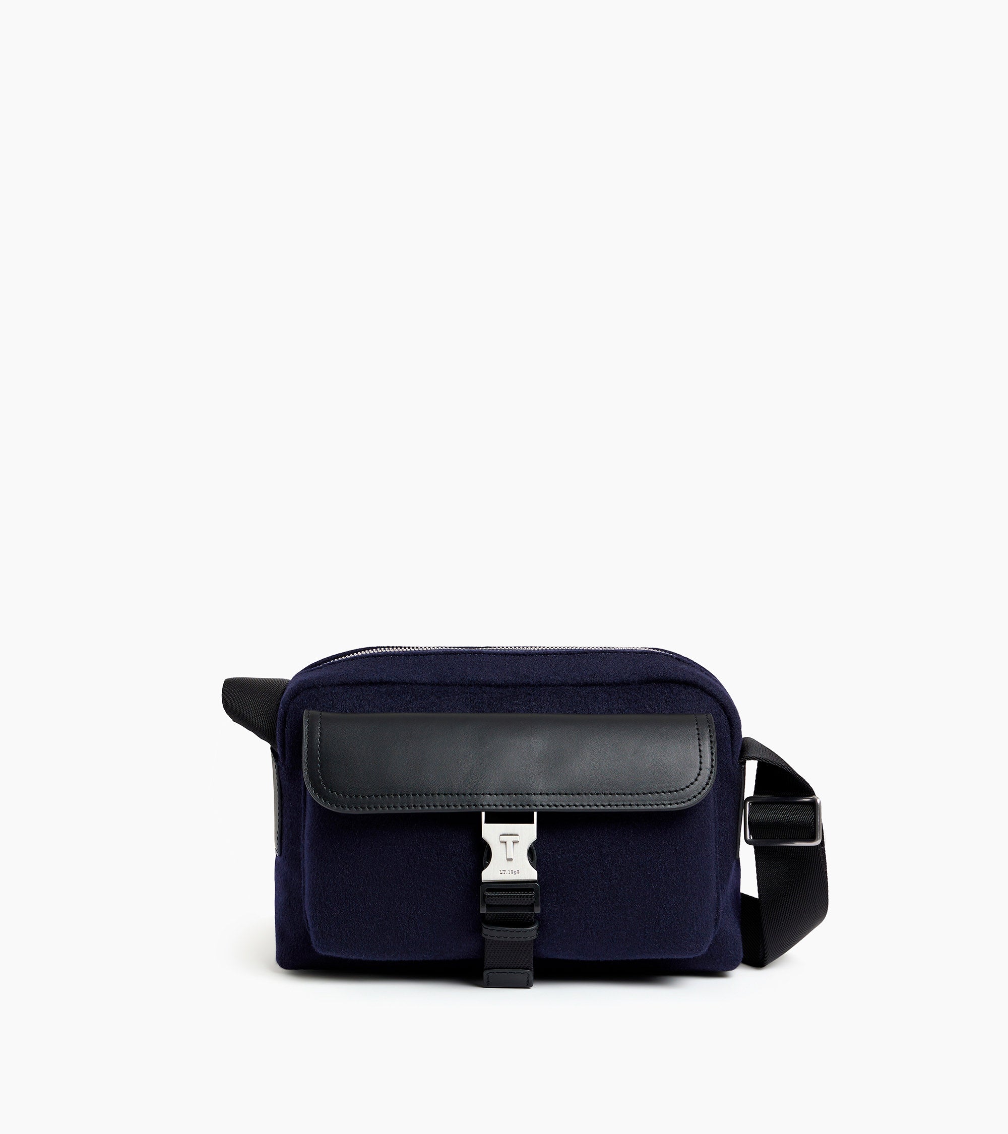 Maurice small shoulder bag in wool felt and smooth leather