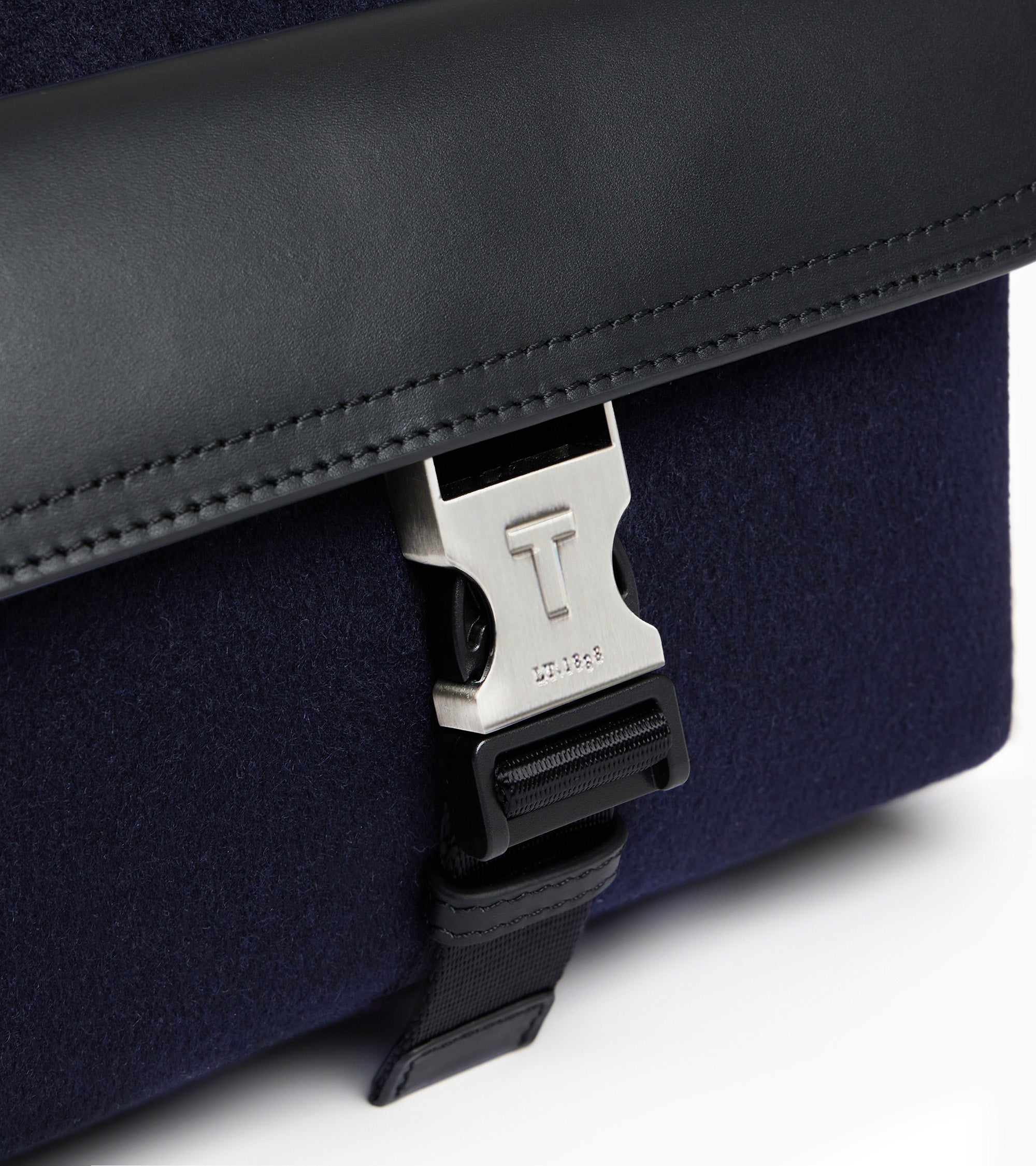 Maurice small shoulder bag in wool felt and smooth leather