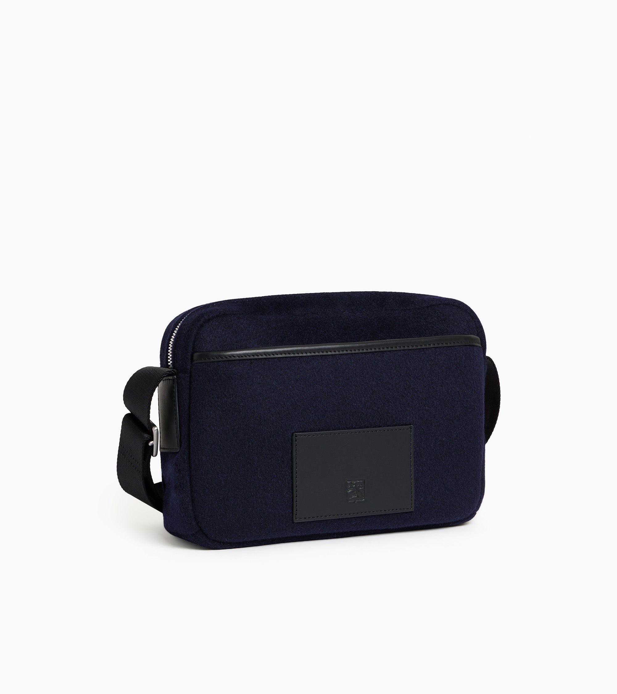 Maurice small shoulder bag in wool felt and smooth leather