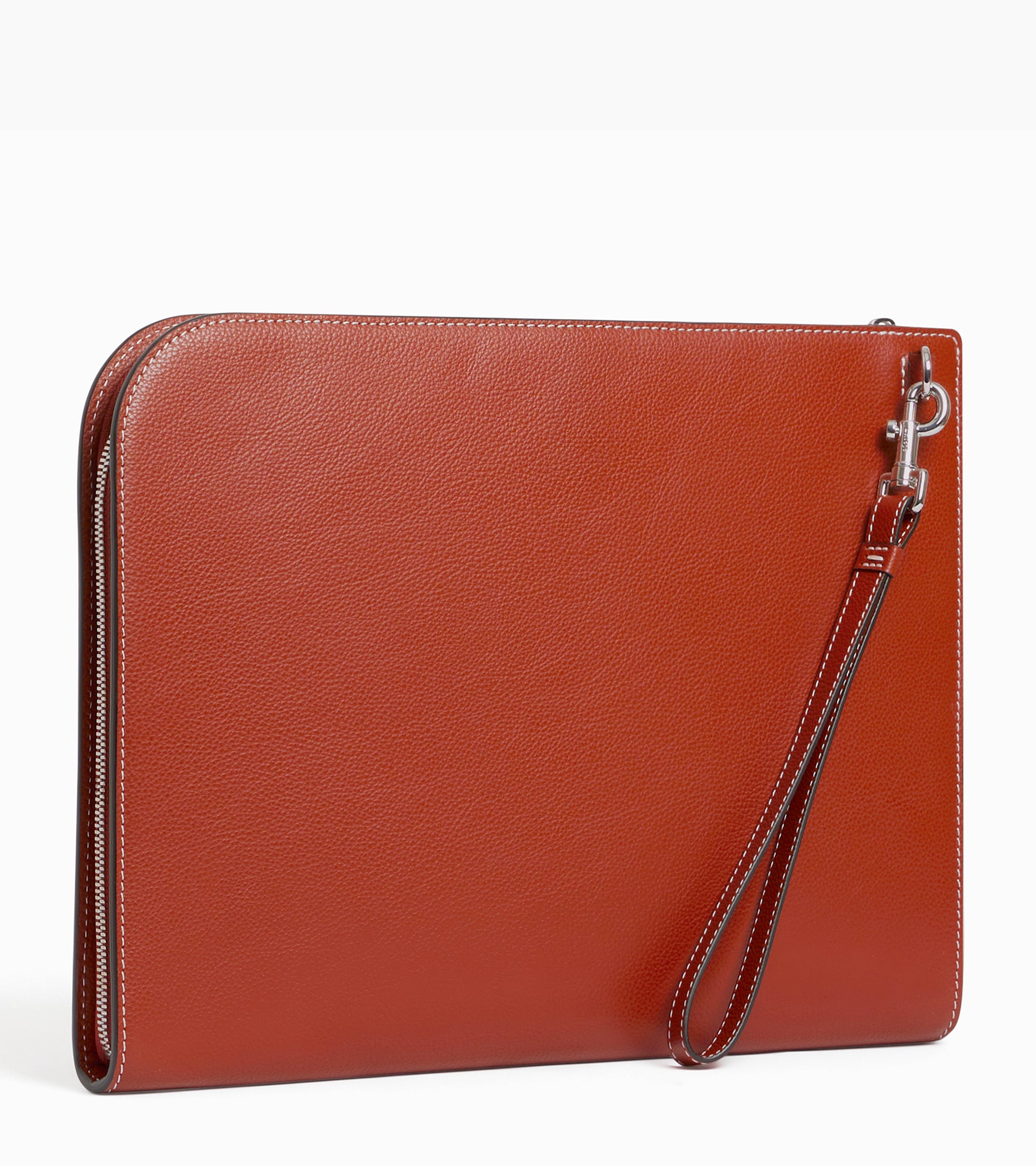 Emile A4 pouch in grained leather