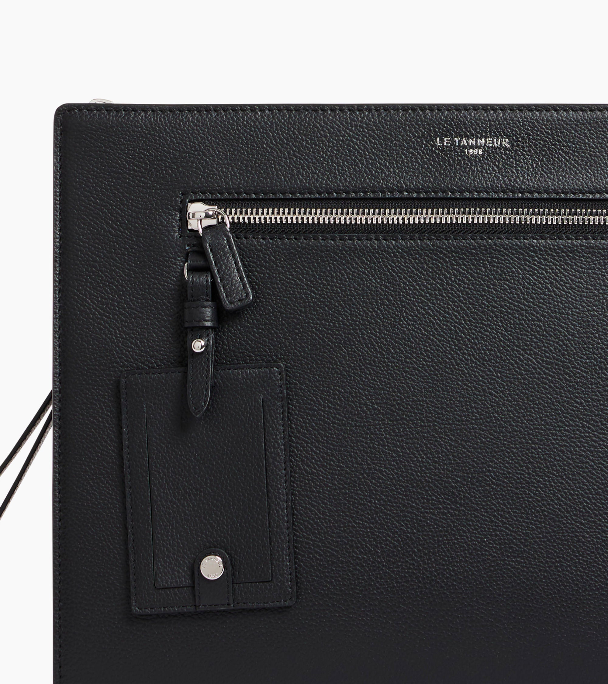 Emile A4 pouch in grained leather