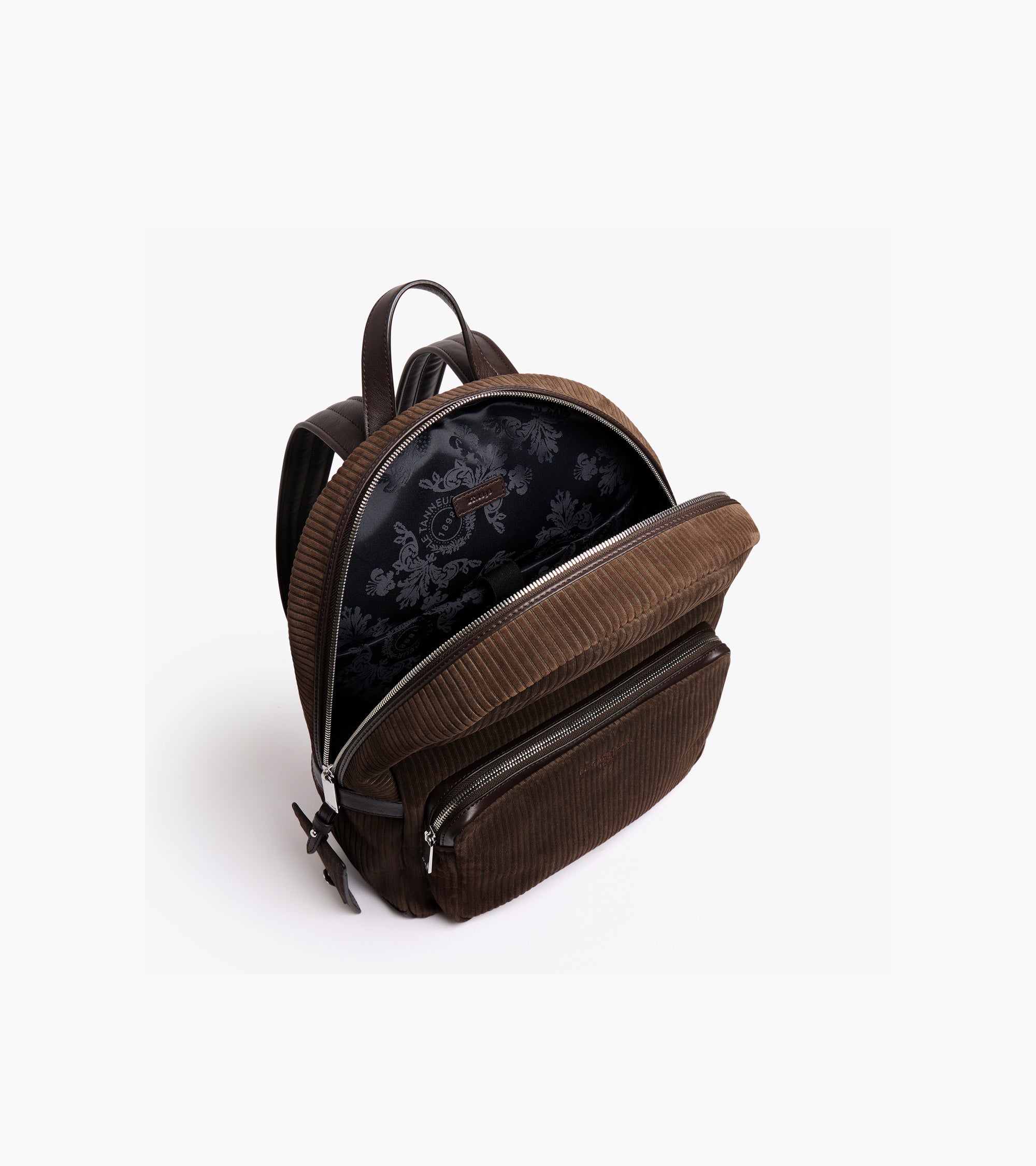 Emile backpack in ribbed and smooth leather