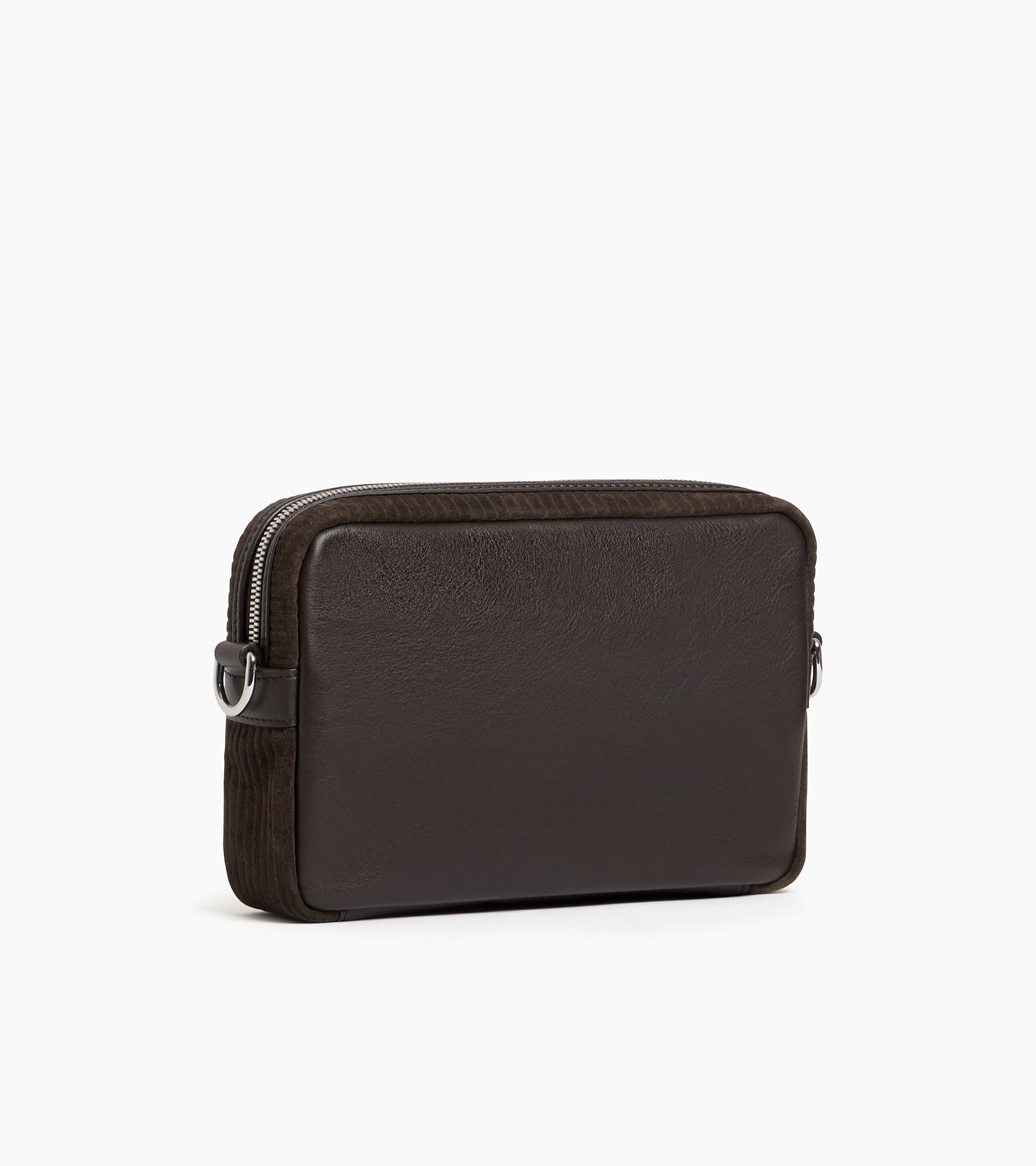 Emile small shoulder bag in ribbed and smooth leather