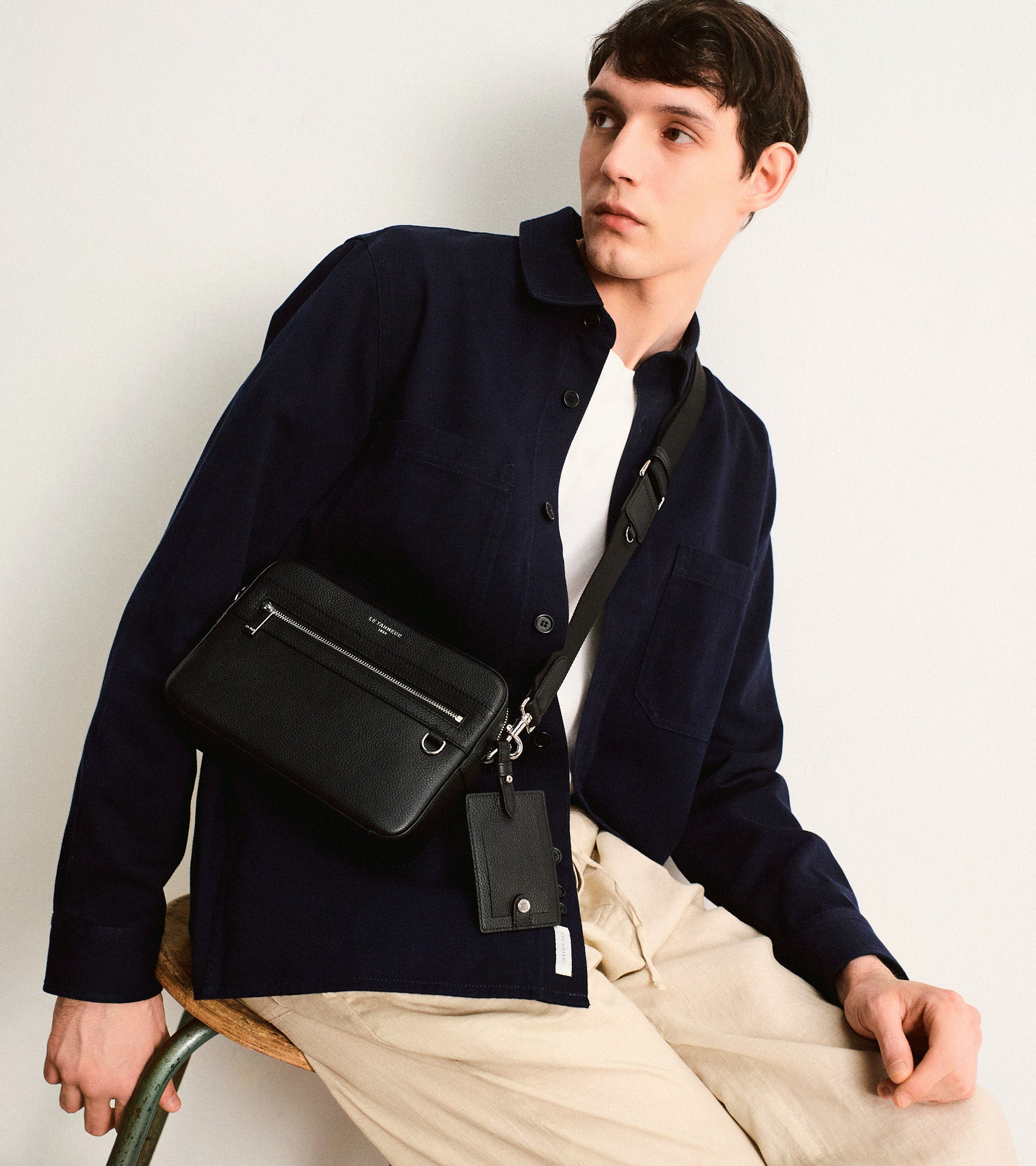 Emile small shoulder bag in grained leather