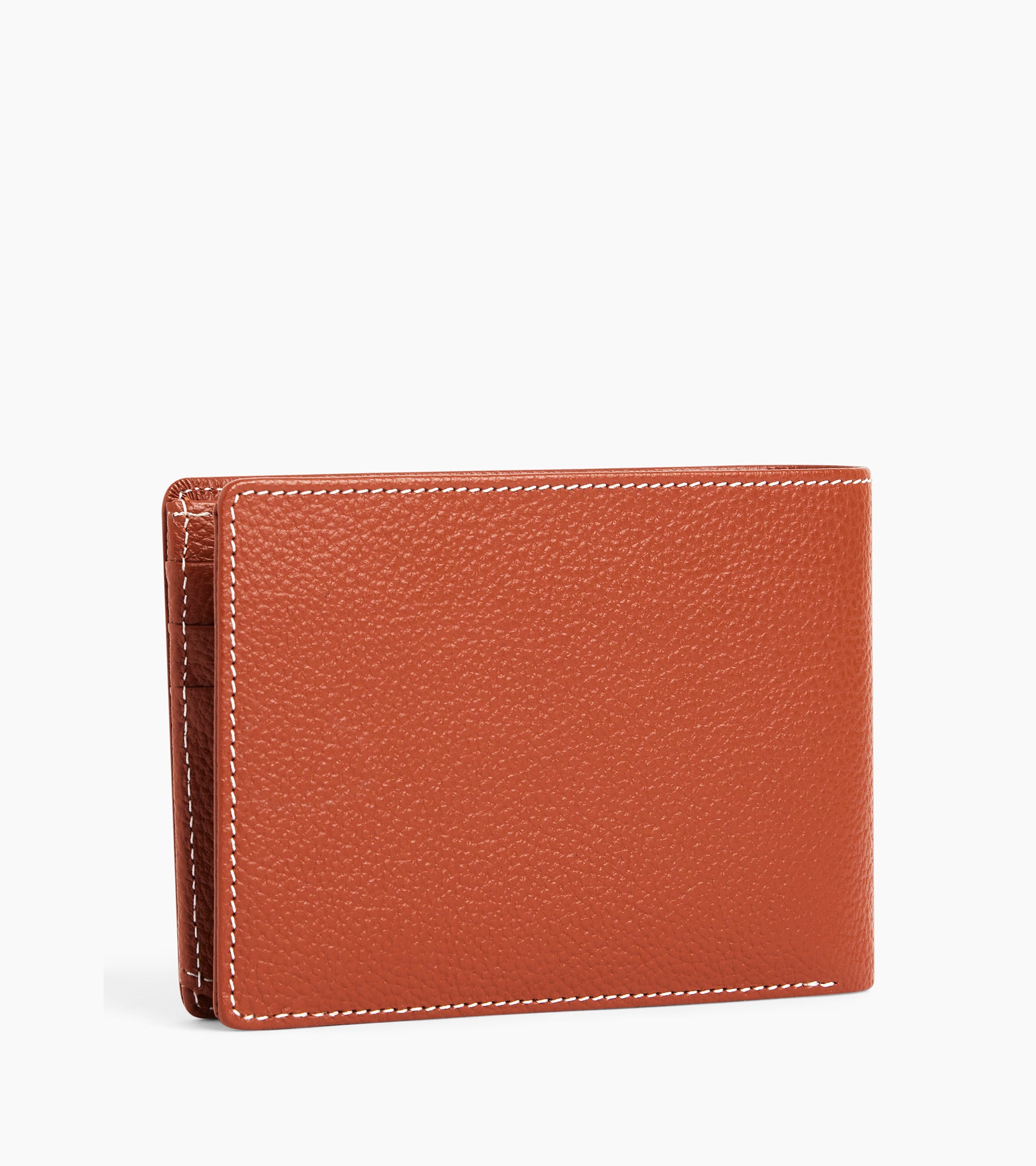 Emile flap wallet with 2 gussets in grained leather